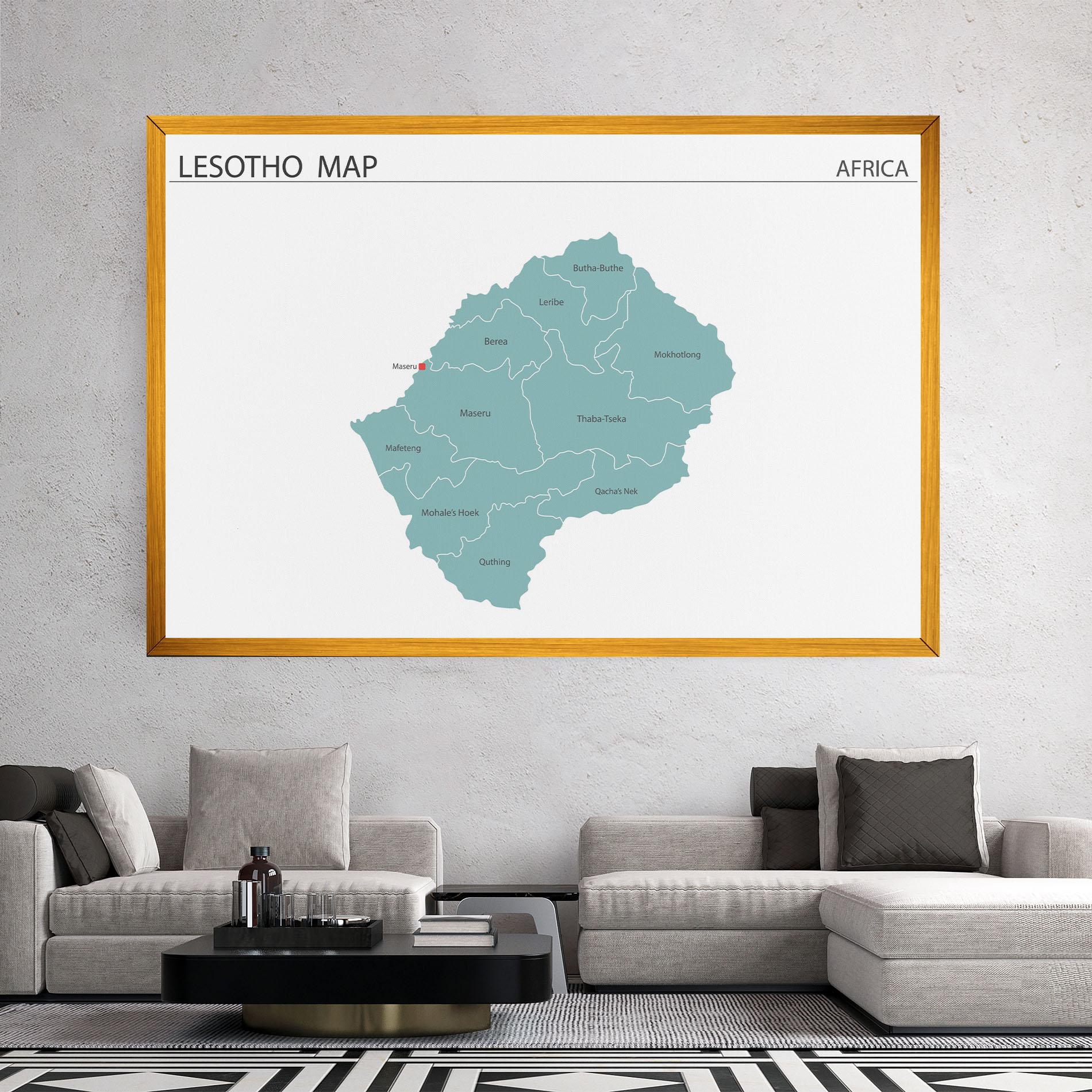 Obraz na Płótnie Lesotho Map mockup 2