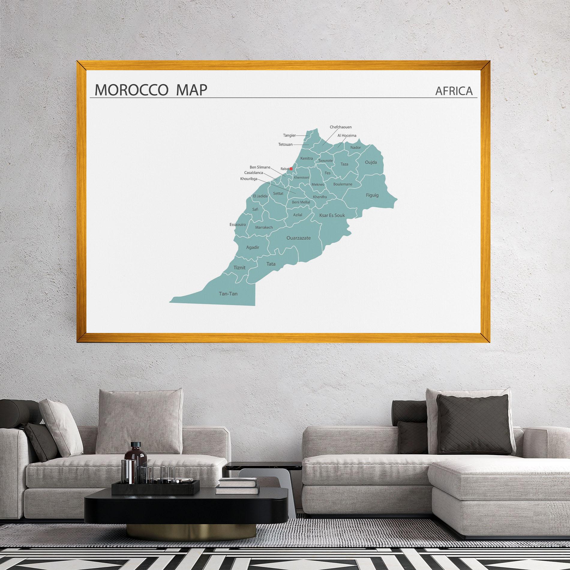 Obraz na Płótnie Morocco Map mockup 2