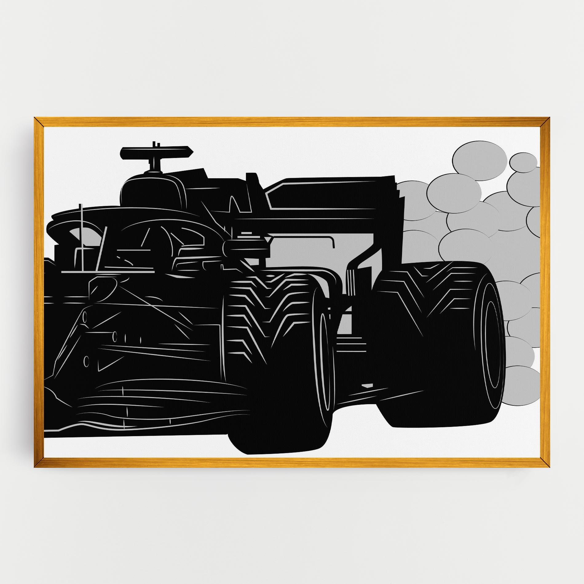 Obraz na Płótnie Car F1 Smoke mockup 0