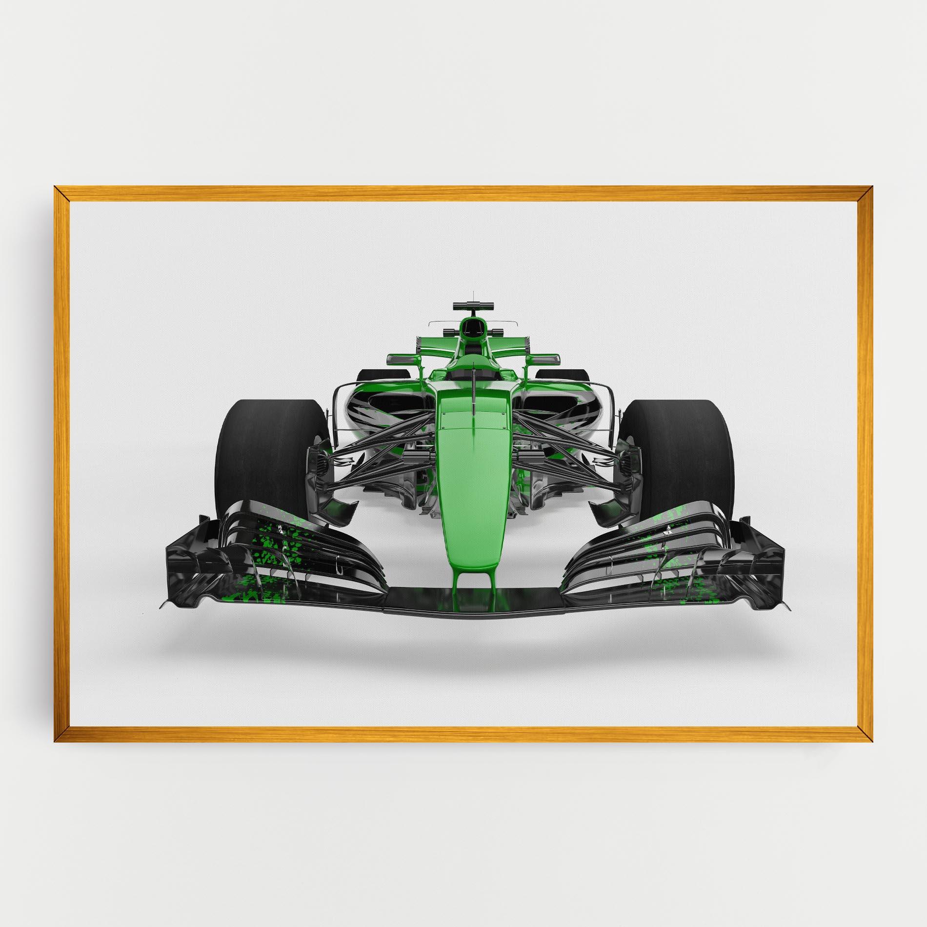 Obraz na Płótnie Green F1 Car mockup 0