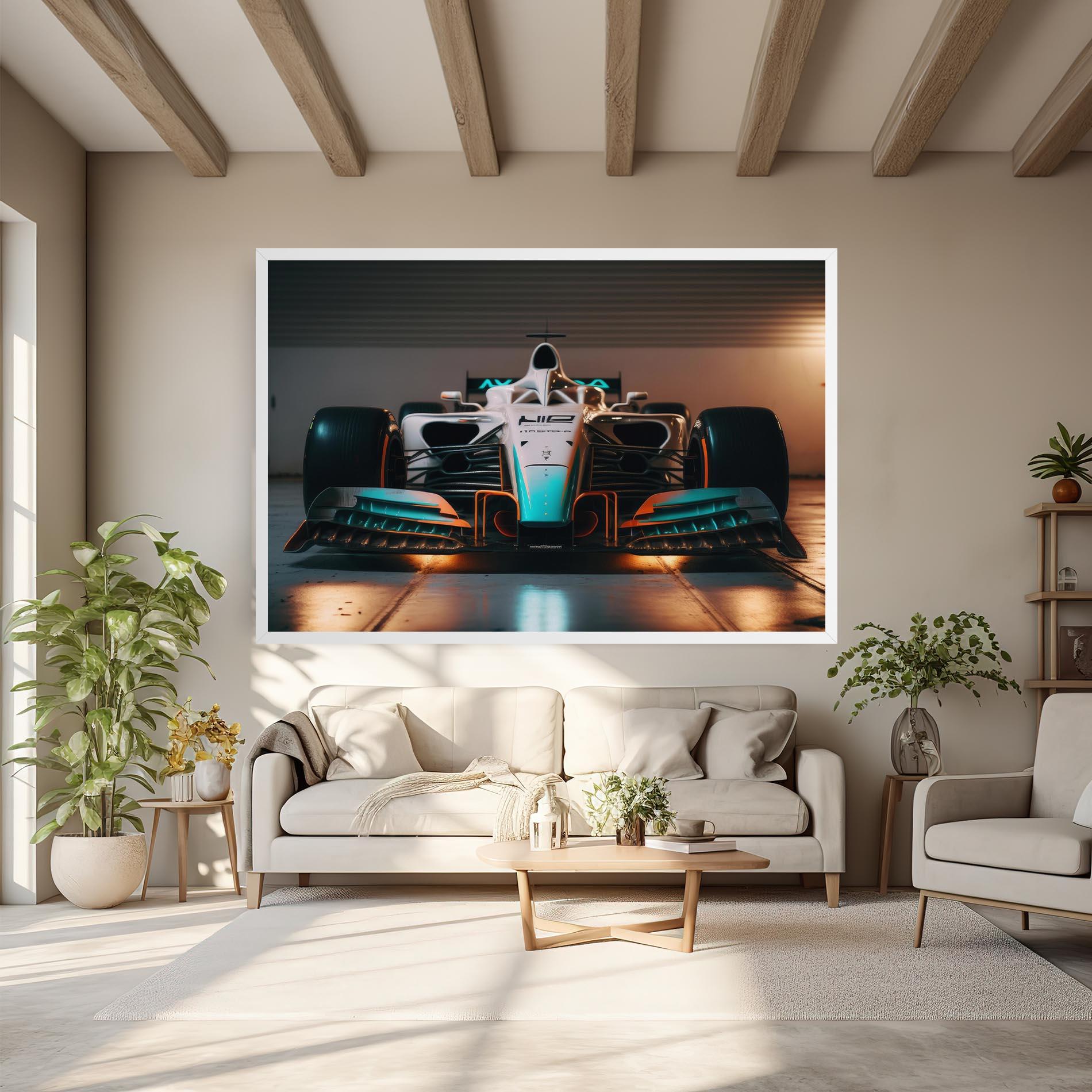 Obraz na Płótnie Blue White F1 mockup 6