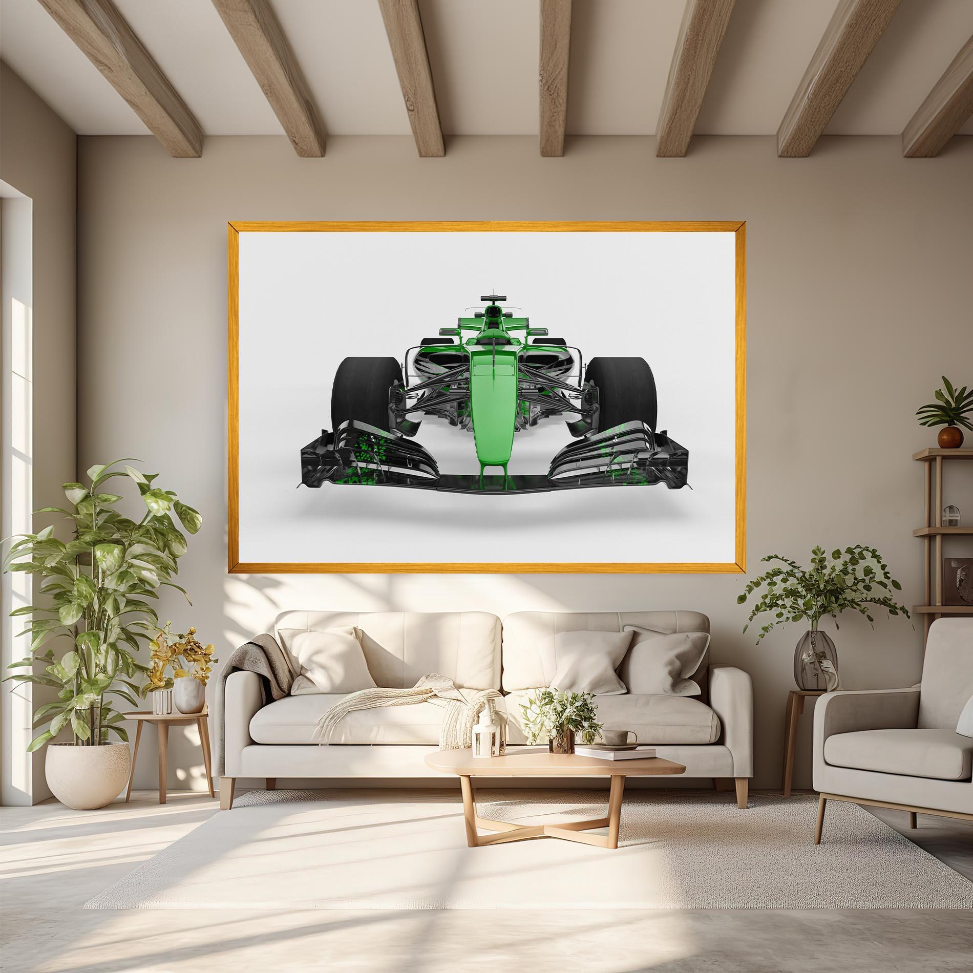 Obraz na Płótnie Green F1 Car mockup 6