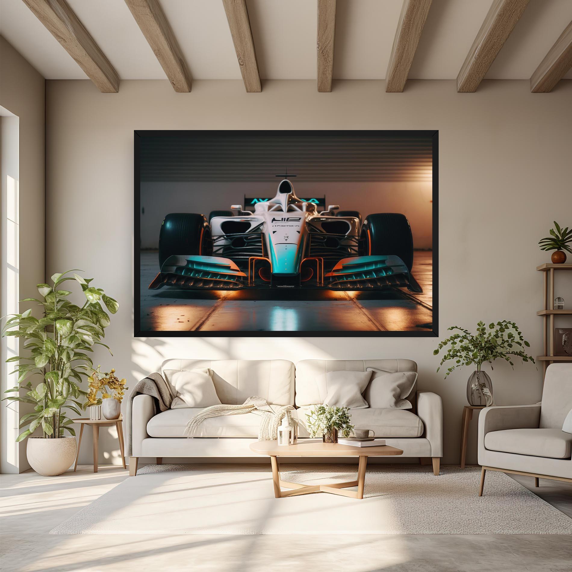 Obraz na Płótnie Blue White F1 mockup 6