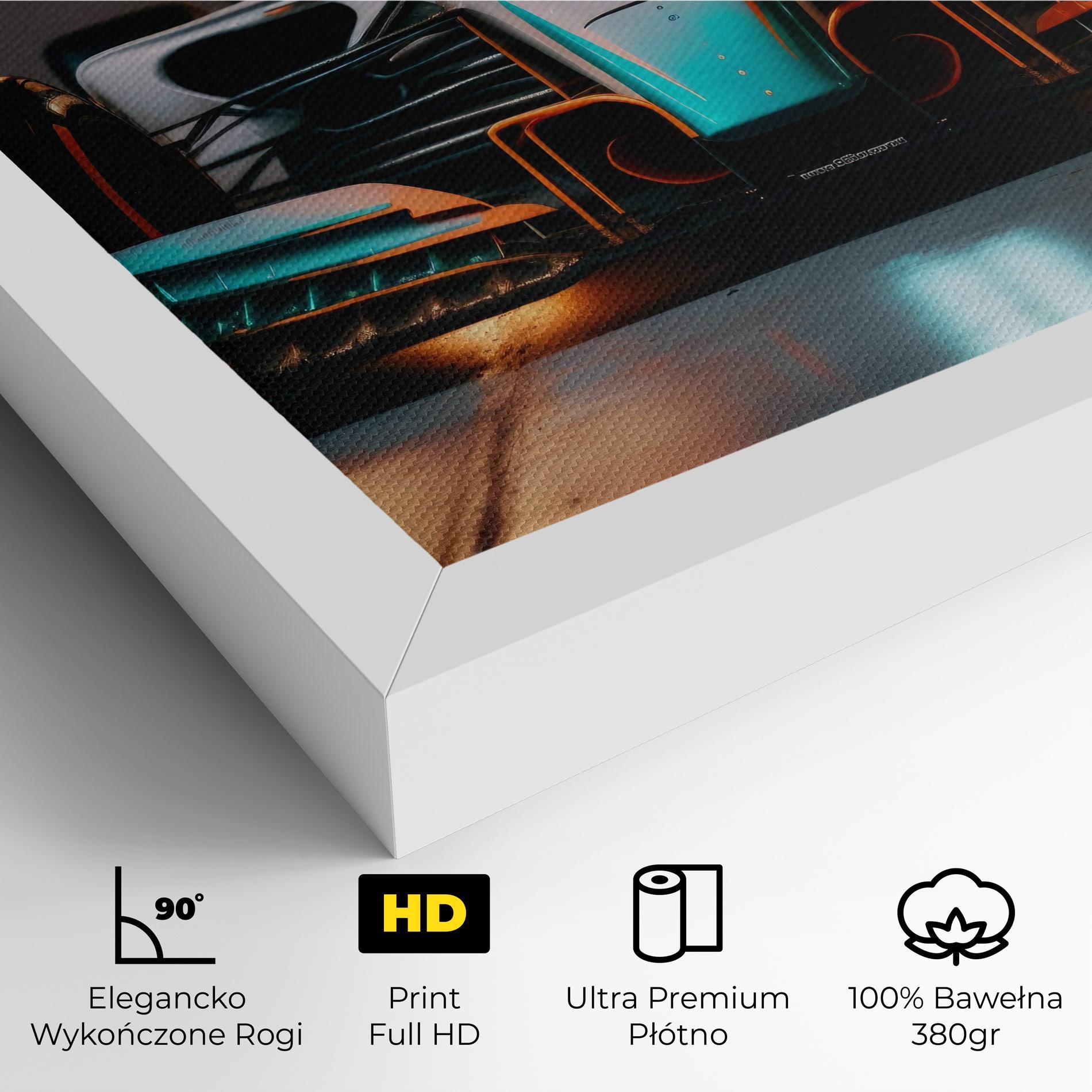 Obraz na Płótnie Blue White F1 mockup 4