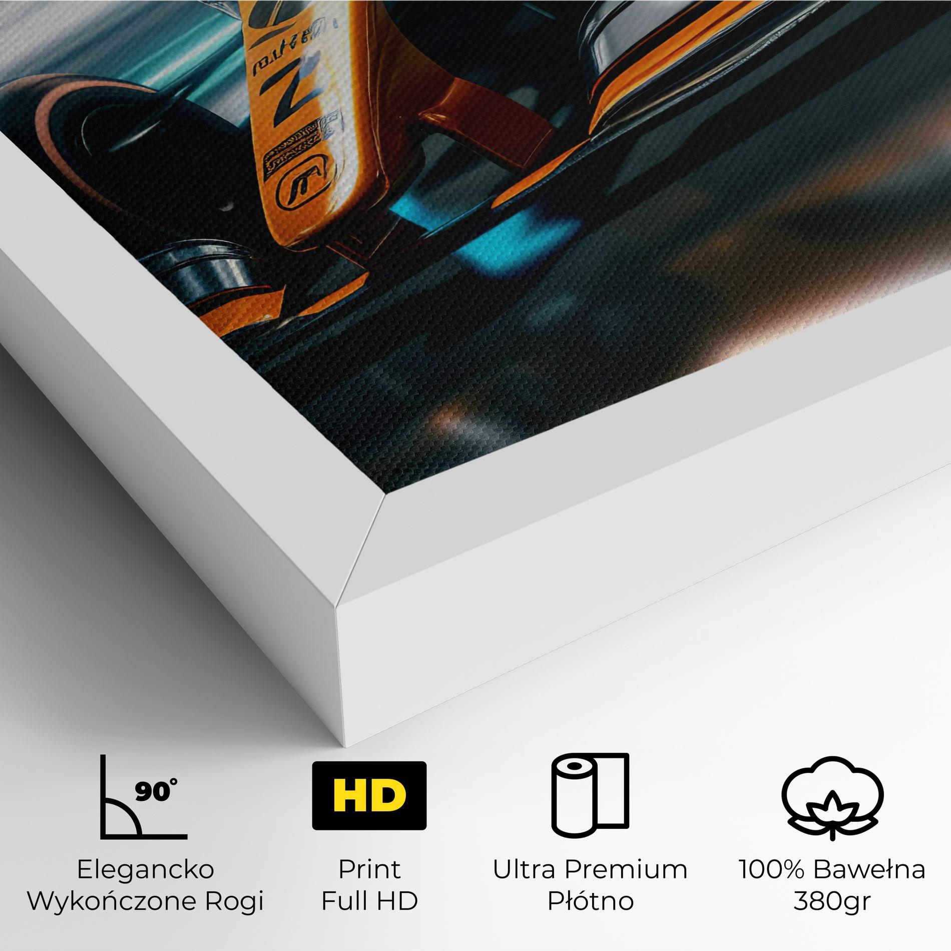 Obraz na Płótnie Orange F1 Car mockup 4