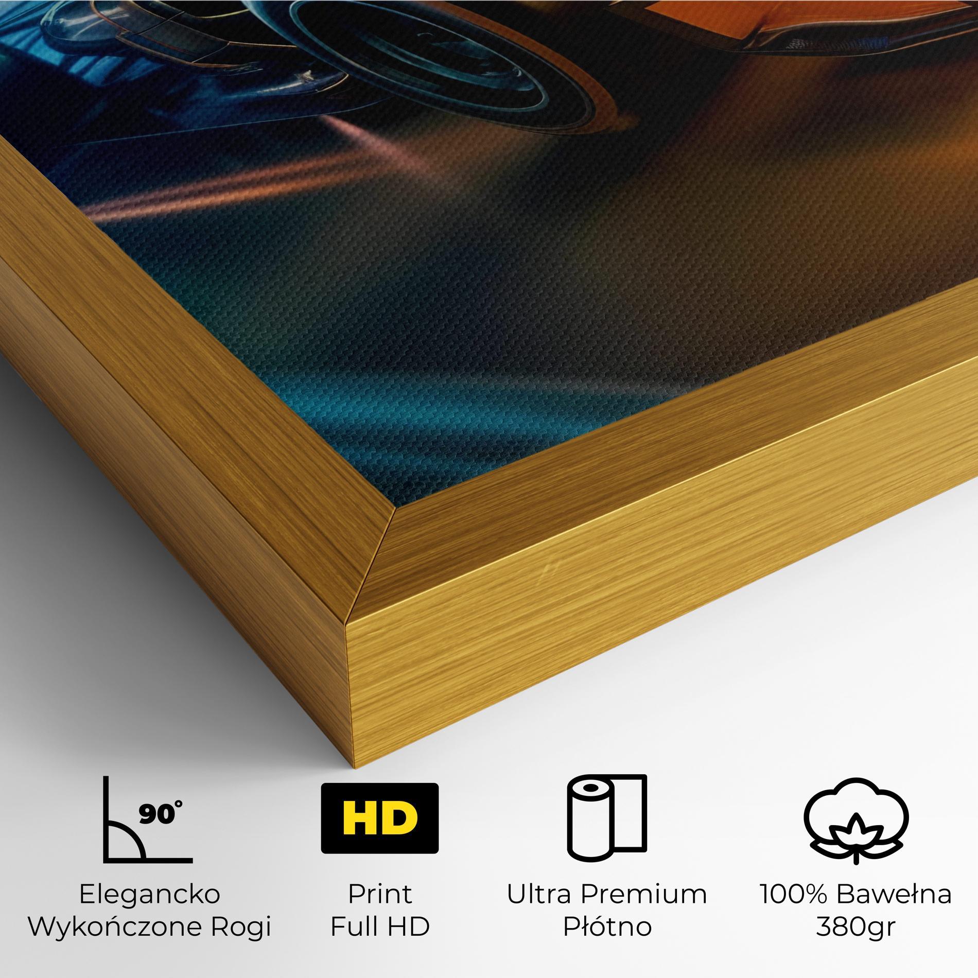 Obraz na Płótnie Yellow Blue F1 mockup 4