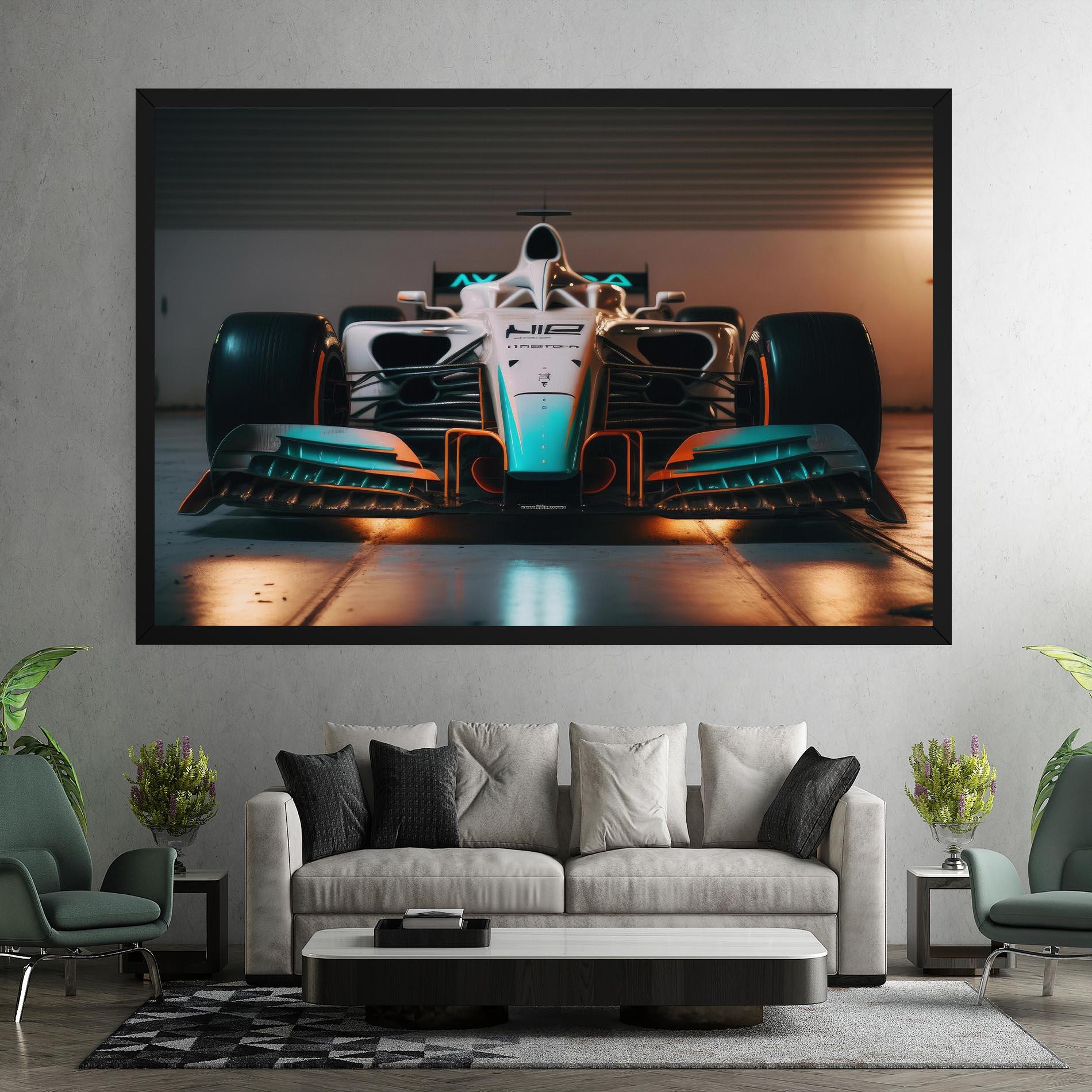 Obraz na Płótnie Blue White F1 mockup 7