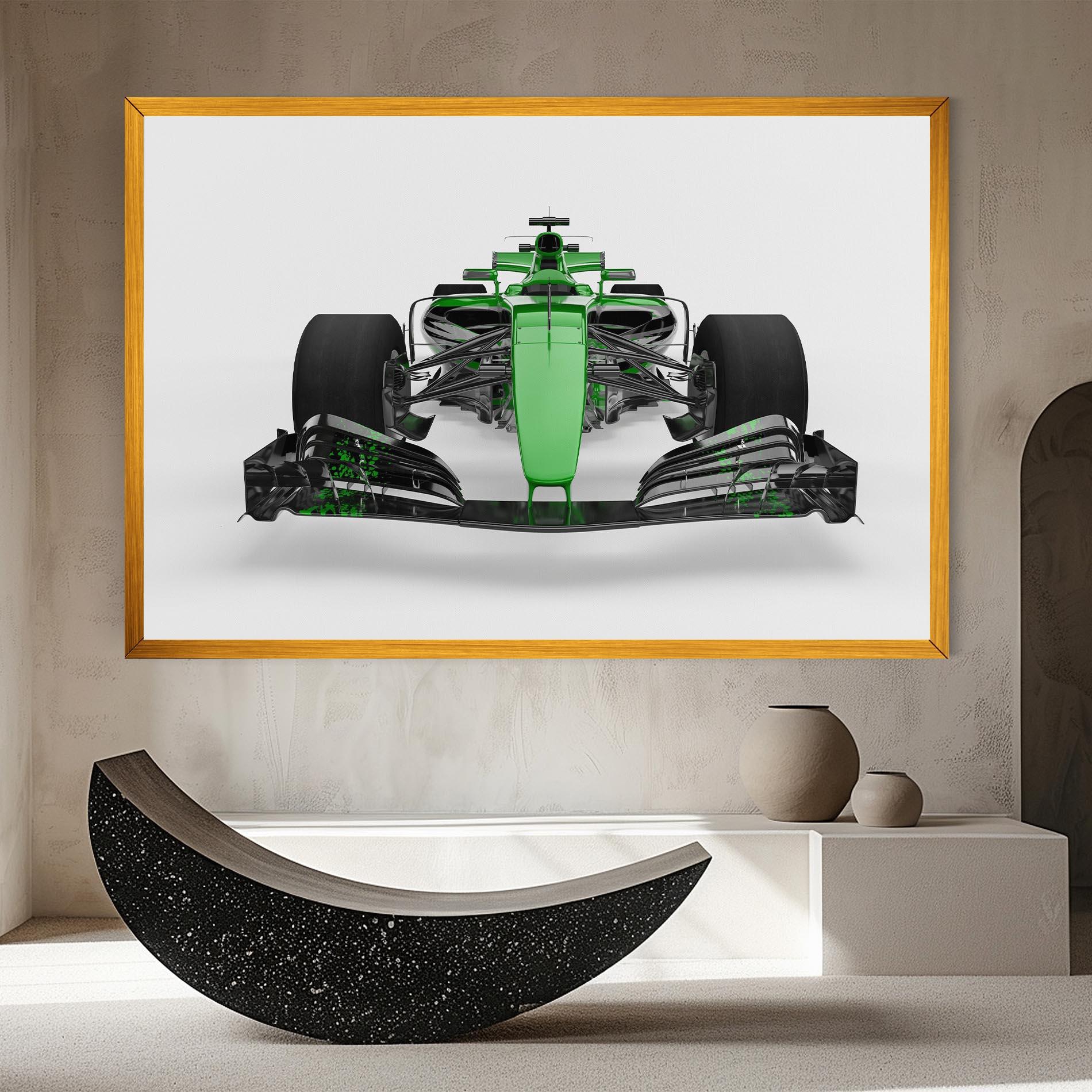 Obraz na Płótnie Green F1 Car mockup 8
