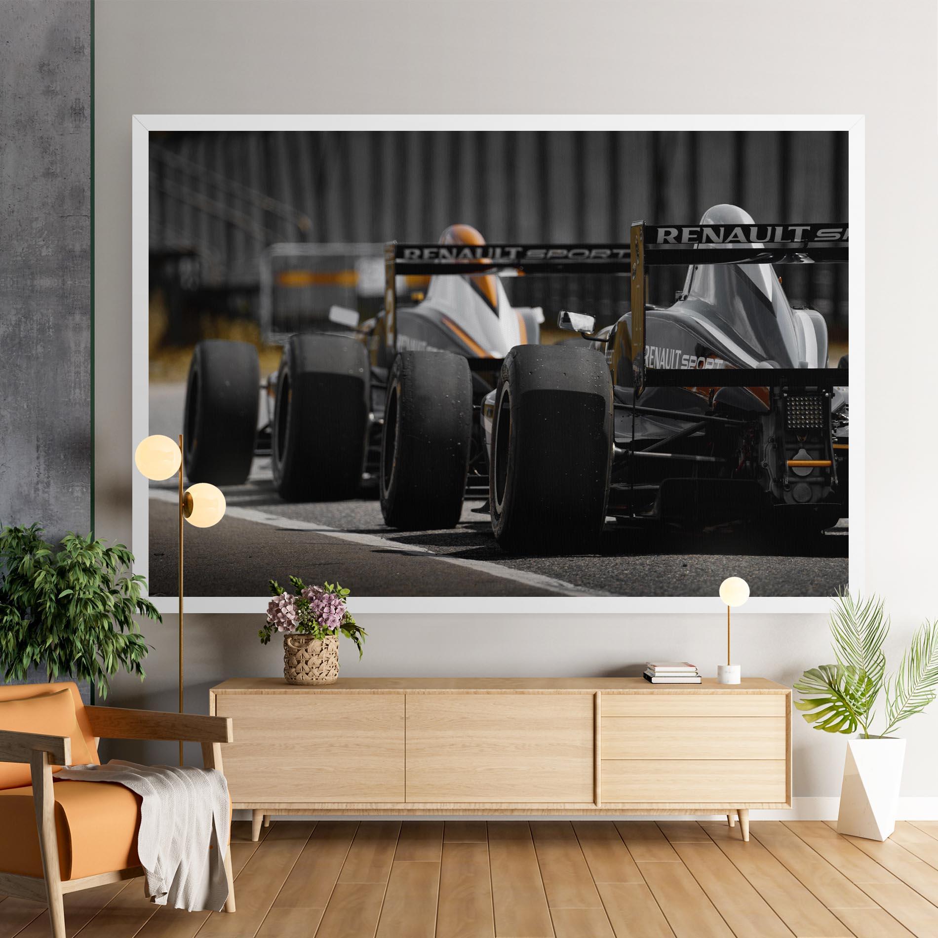 Obraz na Płótnie Grey F1 Cars mockup 9