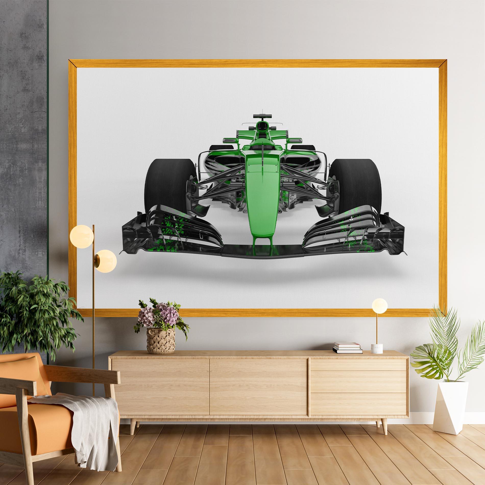 Obraz na Płótnie Green F1 Car mockup 9