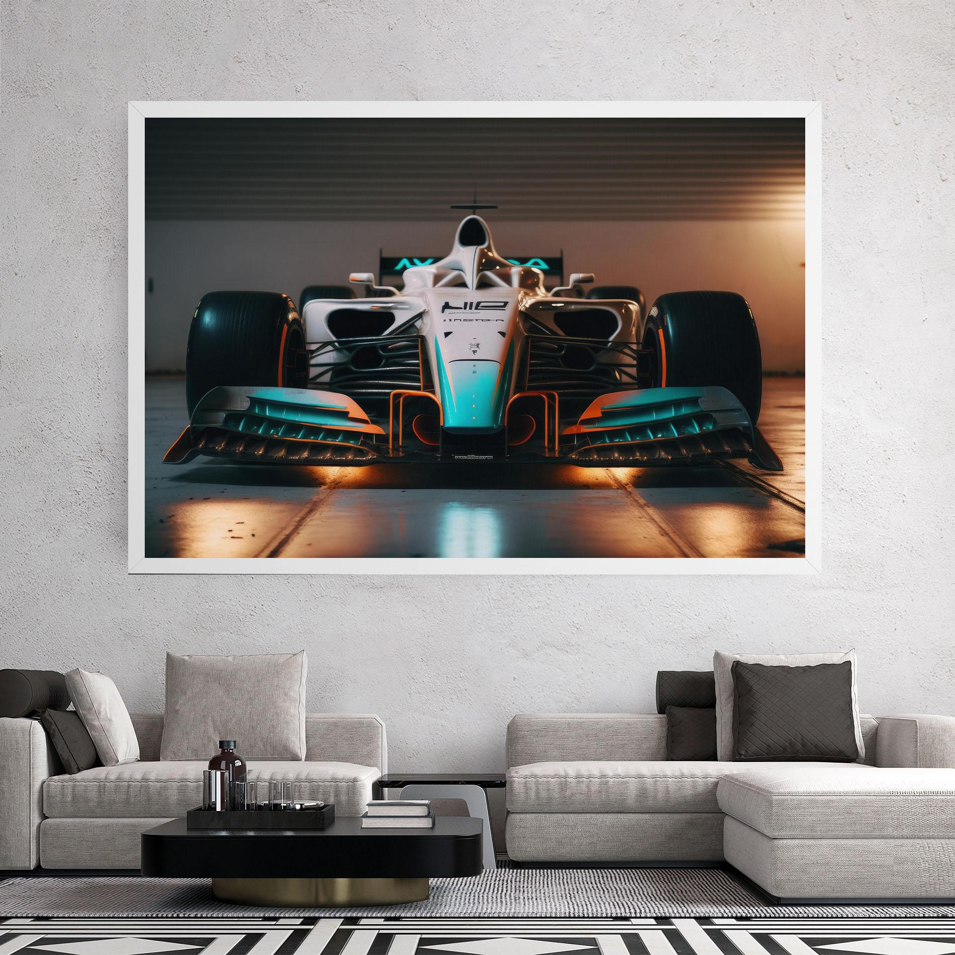 Obraz na Płótnie Blue White F1 mockup 2