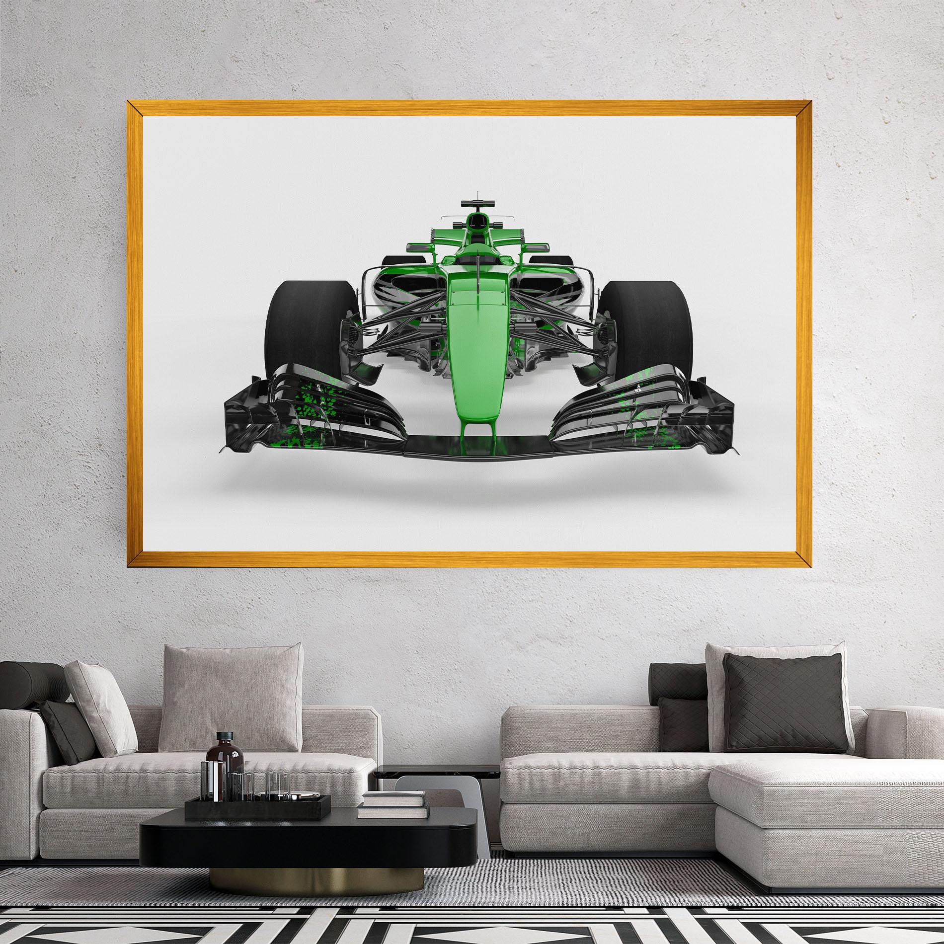 Obraz na Płótnie Green F1 Car mockup 2