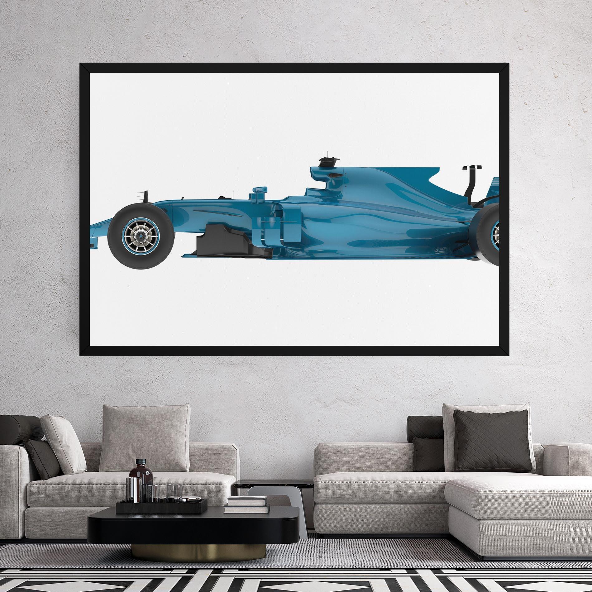 Obraz na Płótnie Blue F1 Toy mockup 2