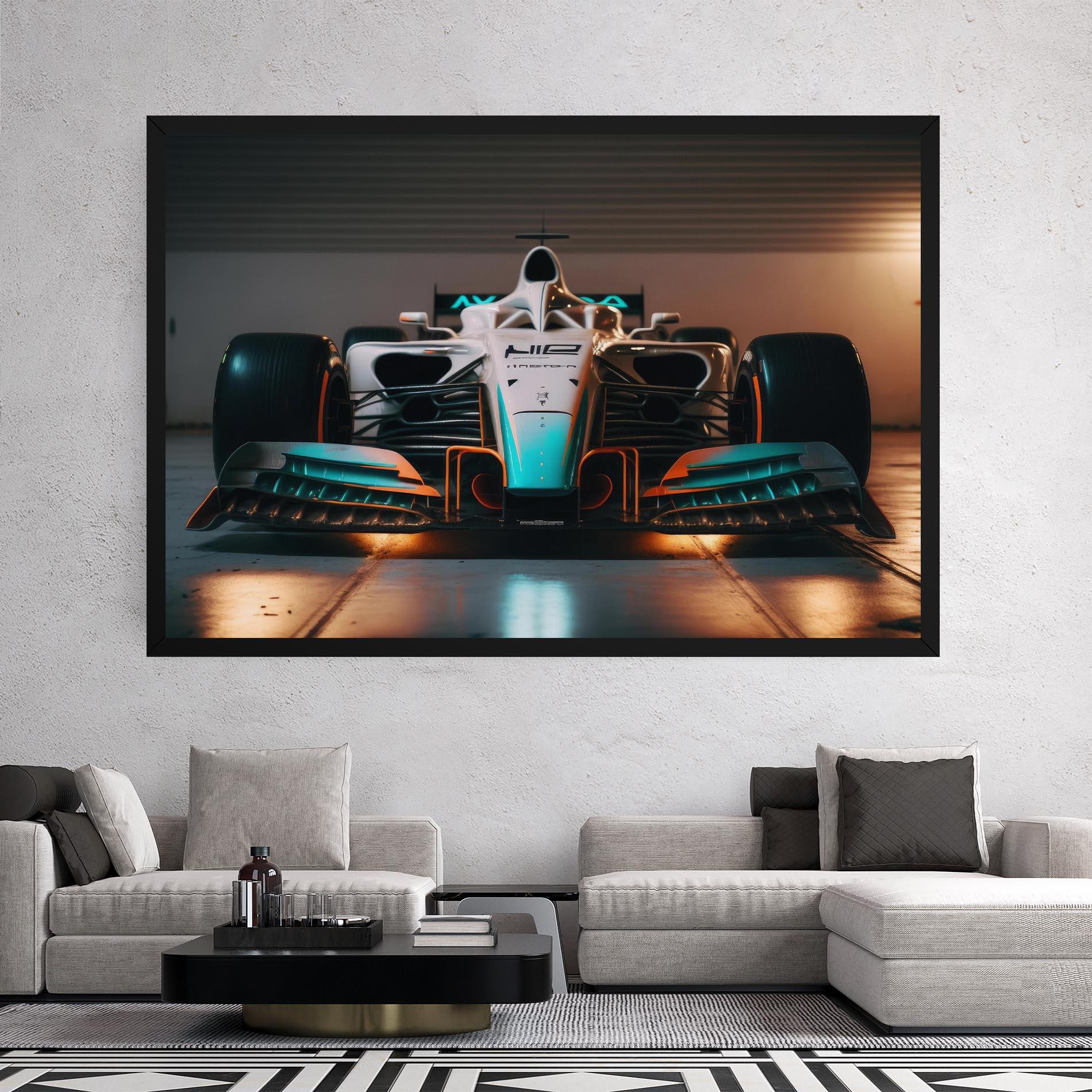 Obraz na Płótnie Blue White F1 mockup 2