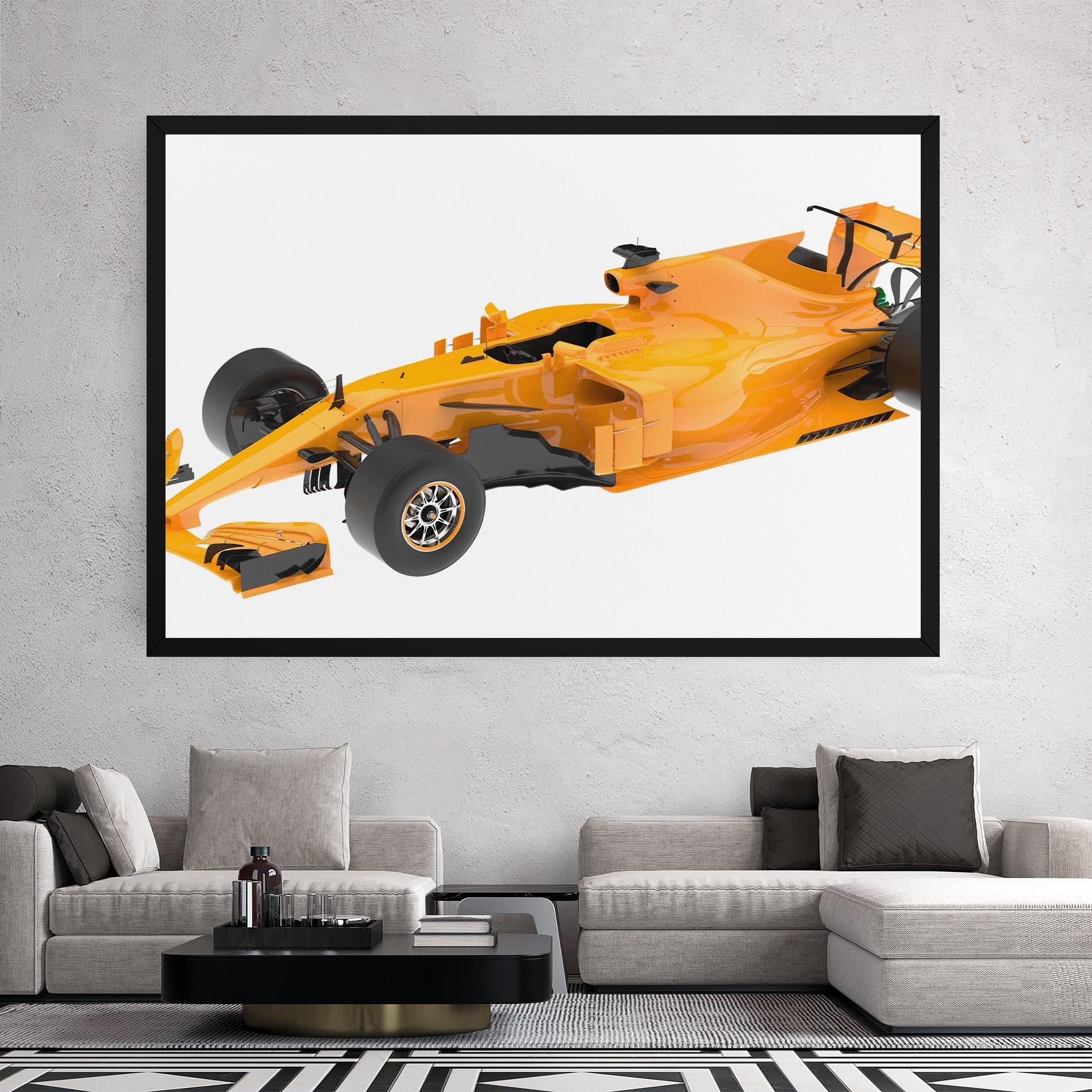 Obraz na Płótnie Yellow F1 Toy mockup 2