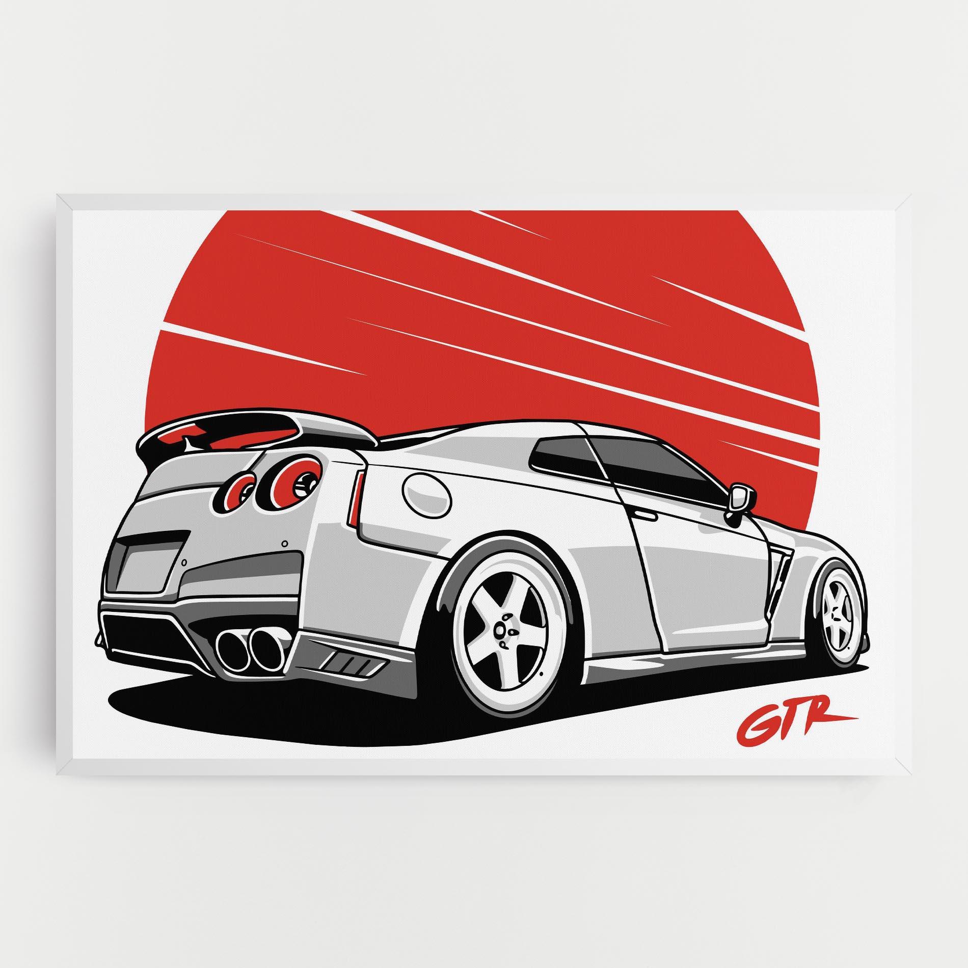 Obraz na Płótnie Grey Gtr Car mockup 0