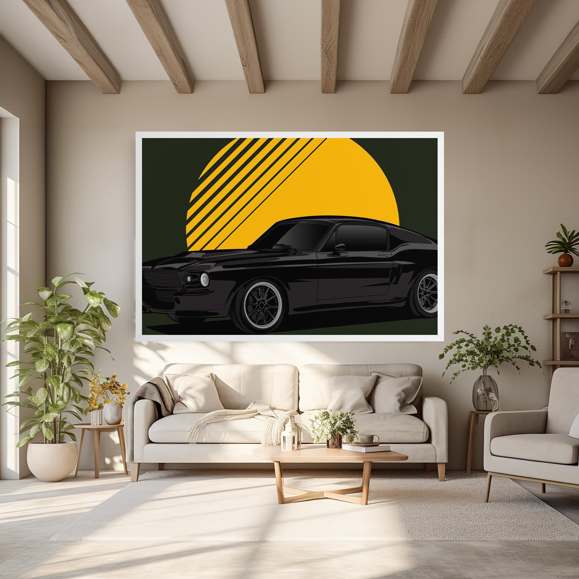 Obraz na Płótnie Black Car Sun mockup 6