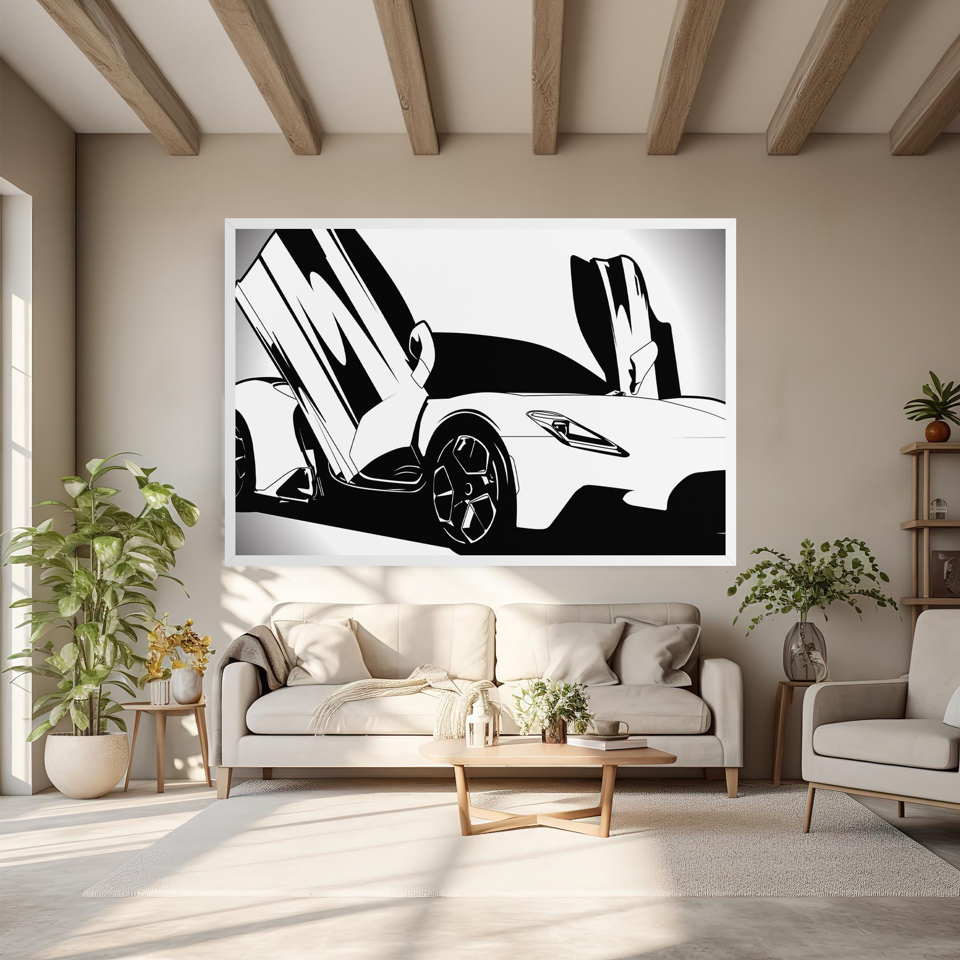 Obraz na Płótnie Black White Car mockup 6