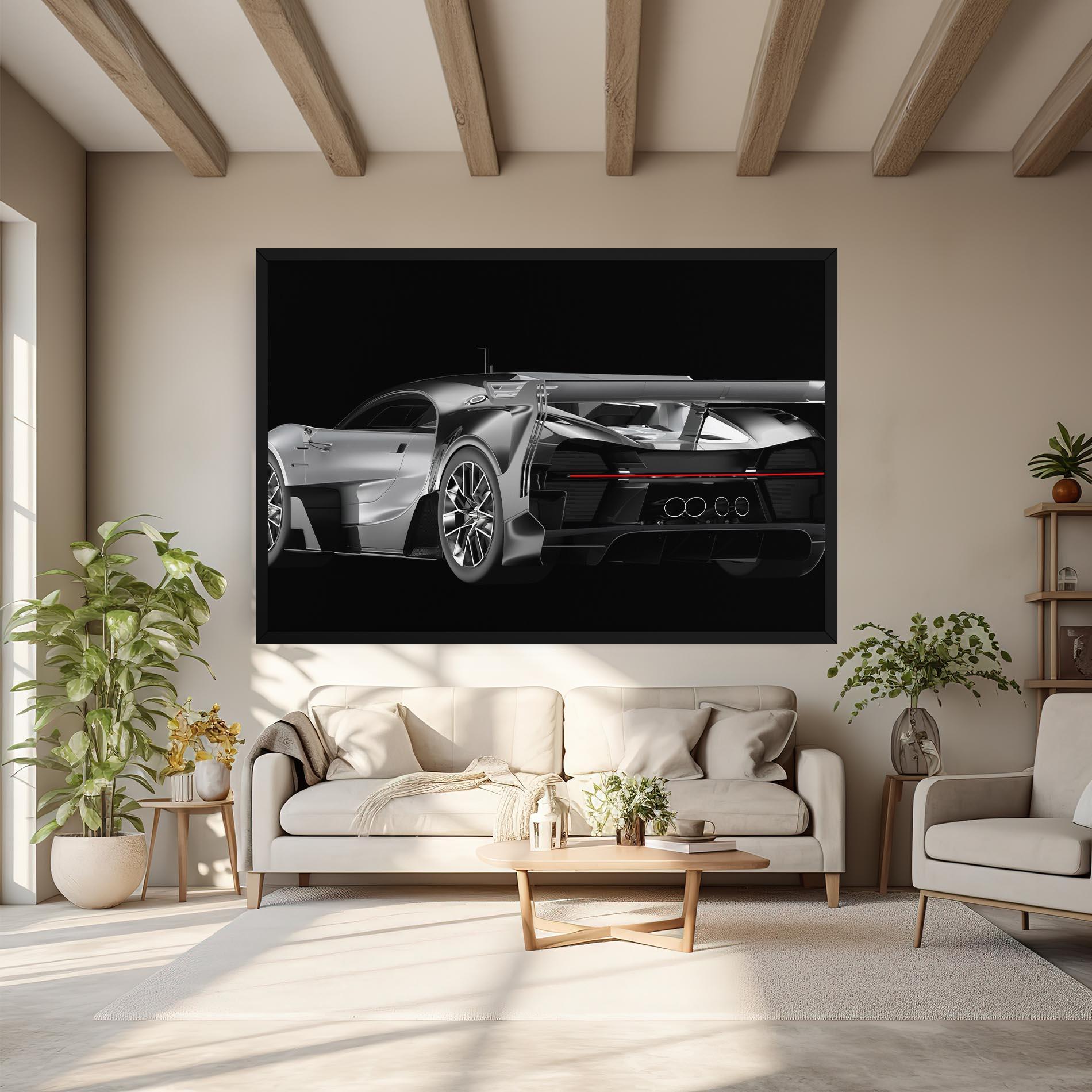 Obraz na Płótnie Black Rear Hypercar mockup 6