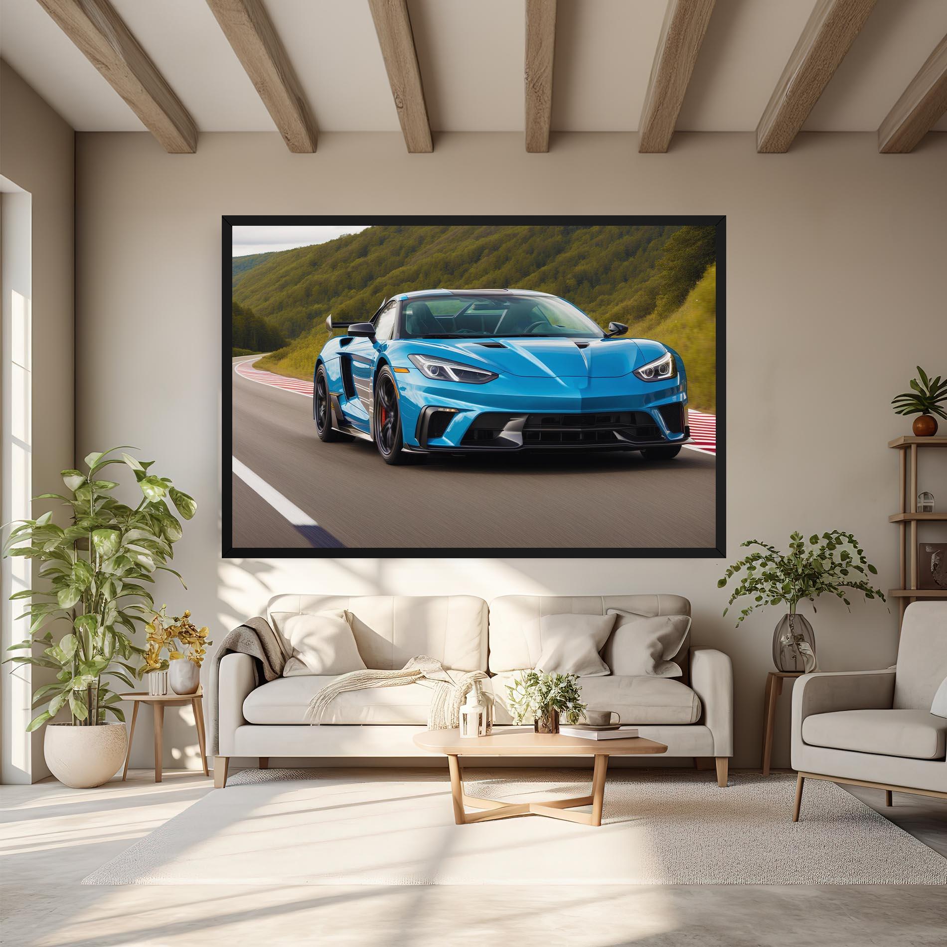 Obraz na Płótnie Blue Sport Car mockup 6