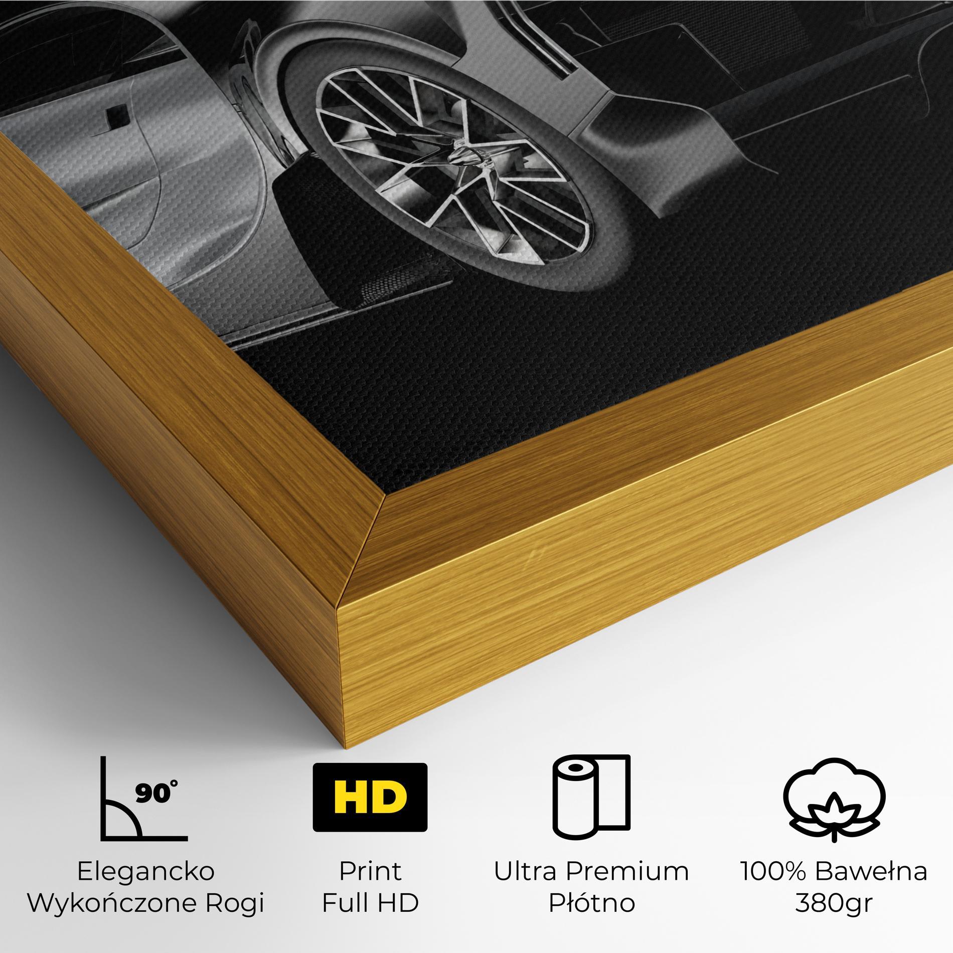 Obraz na Płótnie Black Rear Hypercar mockup 4