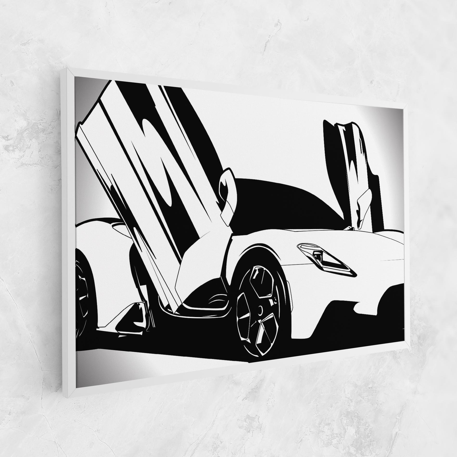 Obraz na Płótnie Black White Car mockup 1