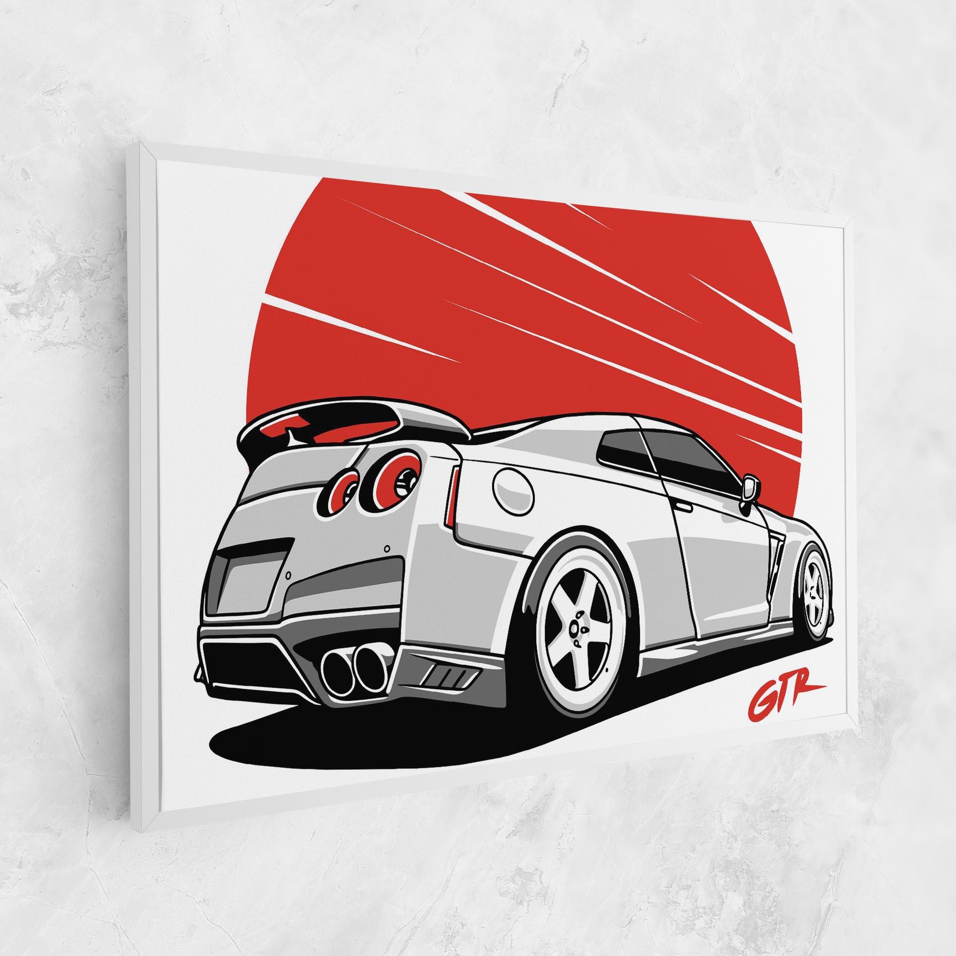 Obraz na Płótnie Grey Gtr Car mockup 1