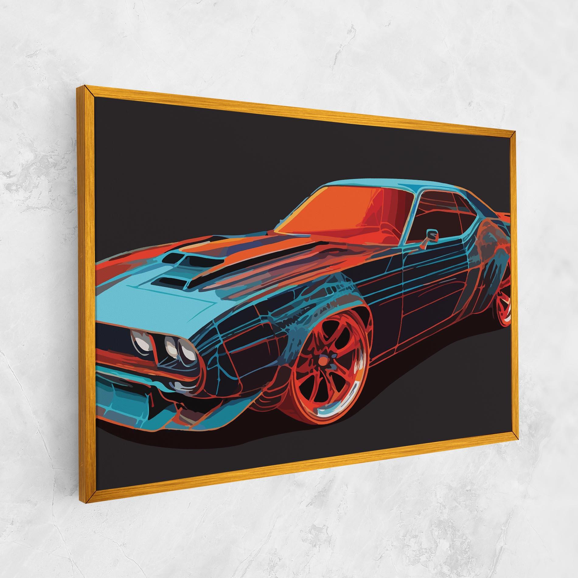 Obraz na Płótnie Blue Orange Car mockup 1