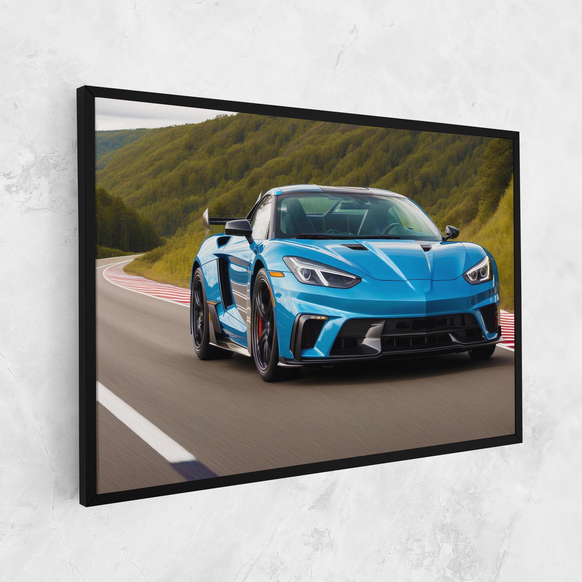 Obraz na Płótnie Blue Sport Car mockup 1