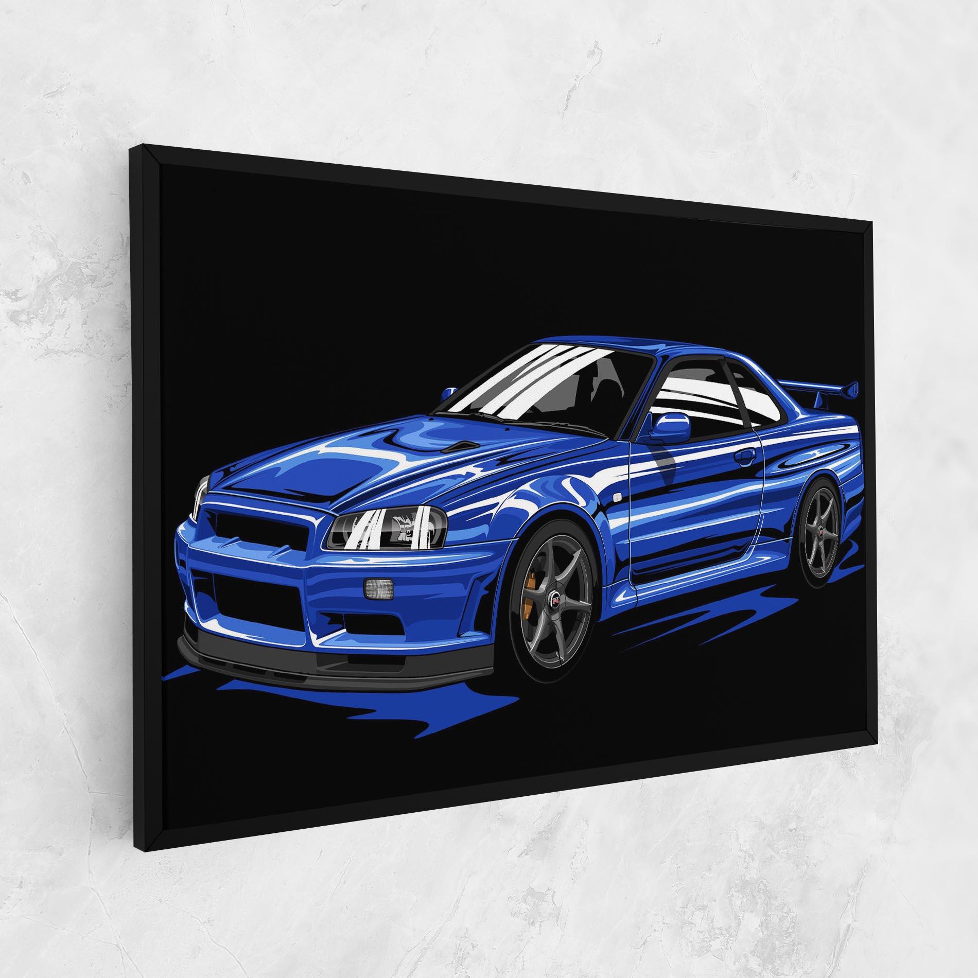 Obraz na Płótnie Sport Blue Car mockup 1