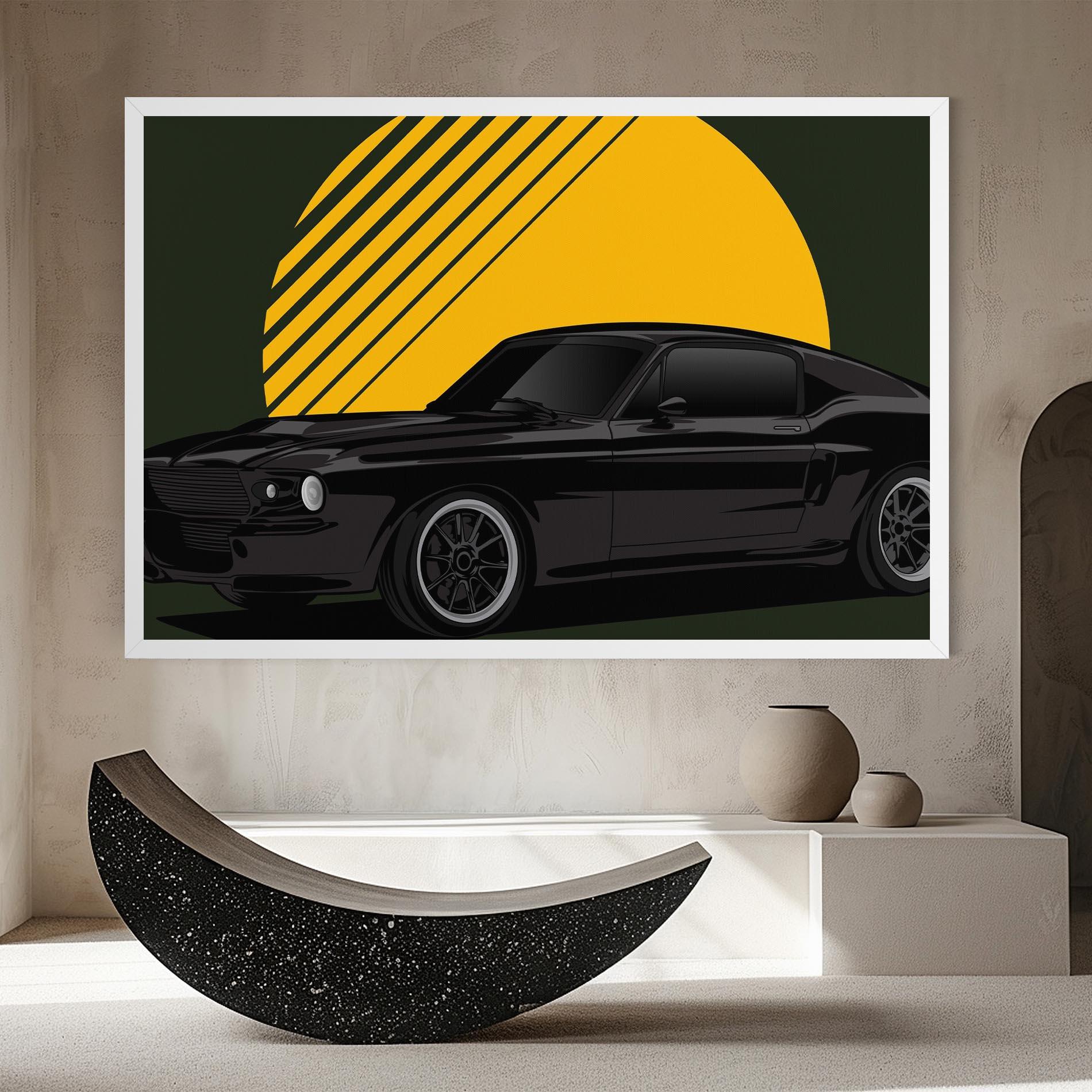 Obraz na Płótnie Black Car Sun mockup 8