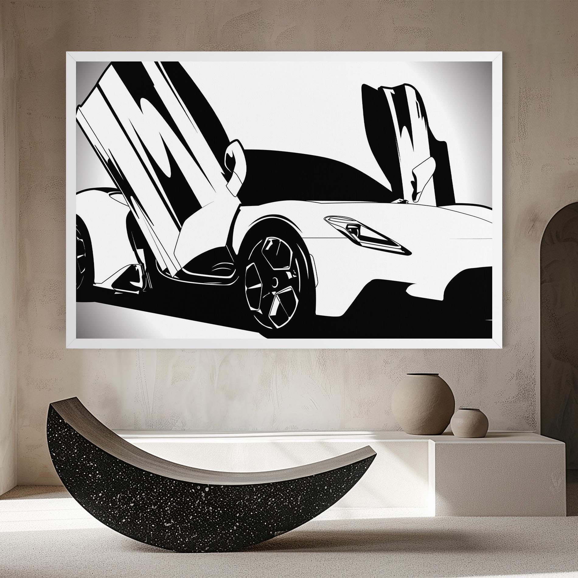 Obraz na Płótnie Black White Car mockup 8