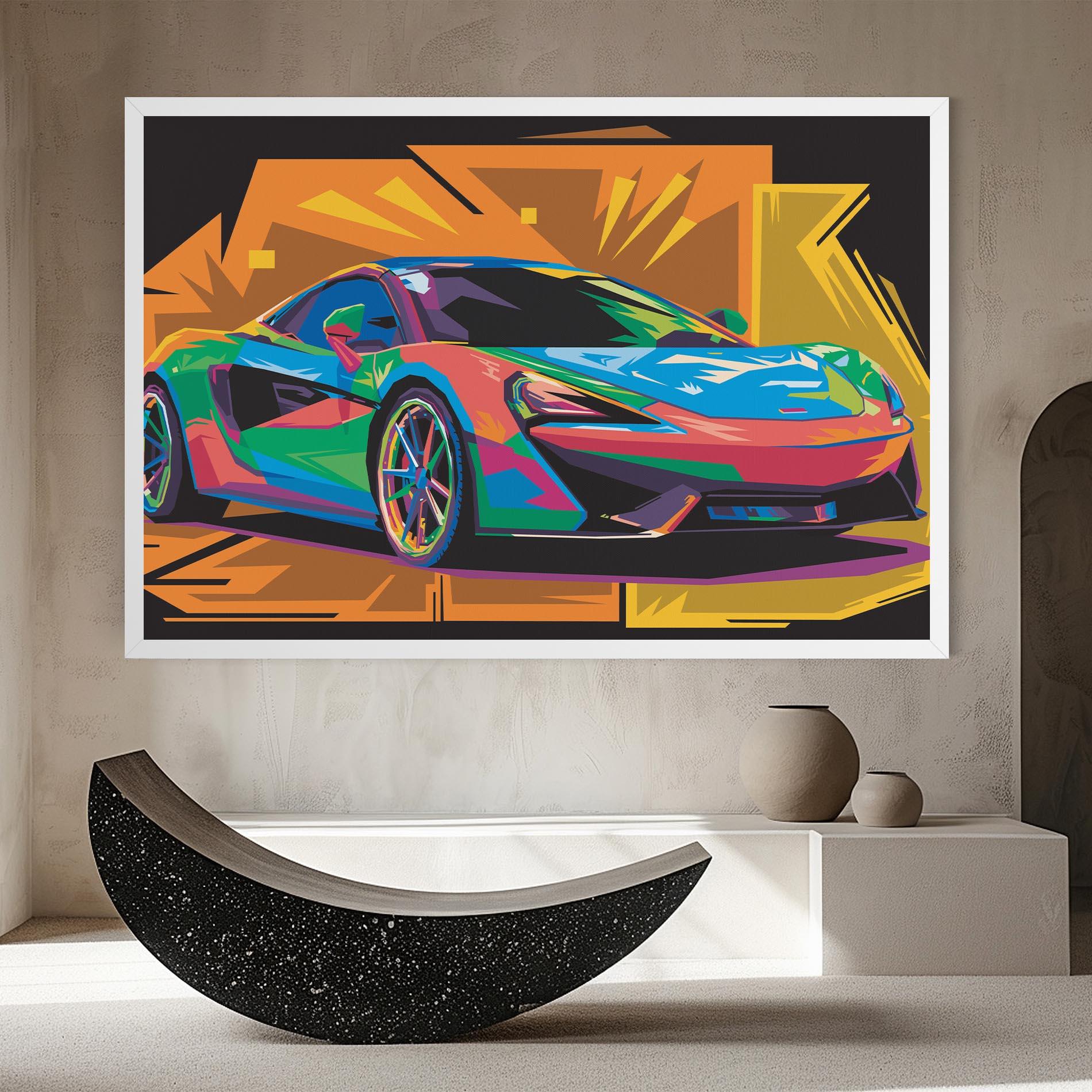 Obraz na Płótnie Colorful Sport Car mockup 8