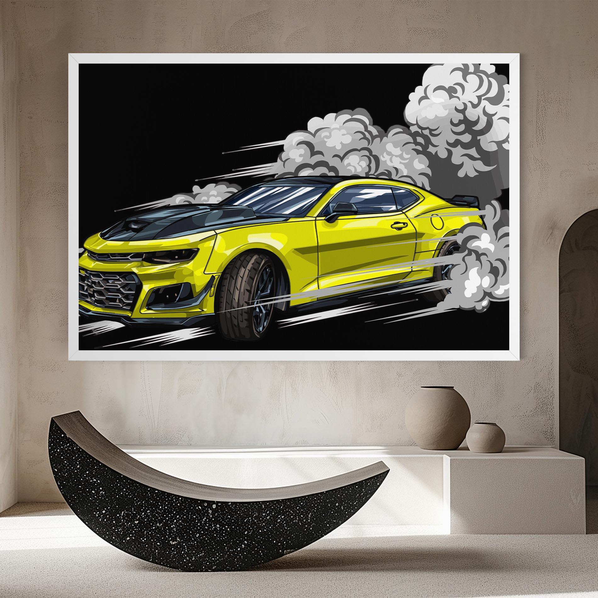 Obraz na Płótnie Racing Car Smoke mockup 8