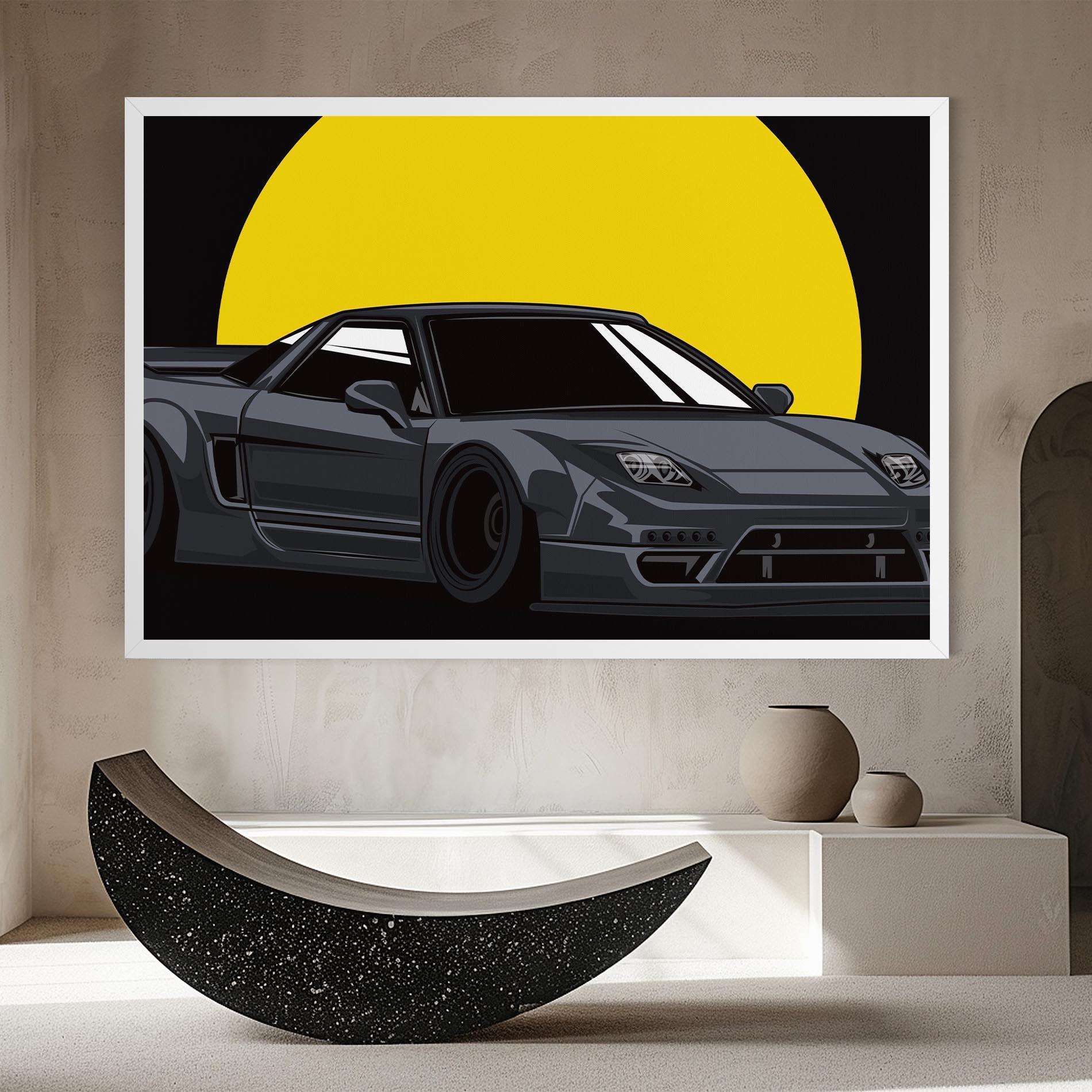 Obraz na Płótnie Yellow Sun Car mockup 8