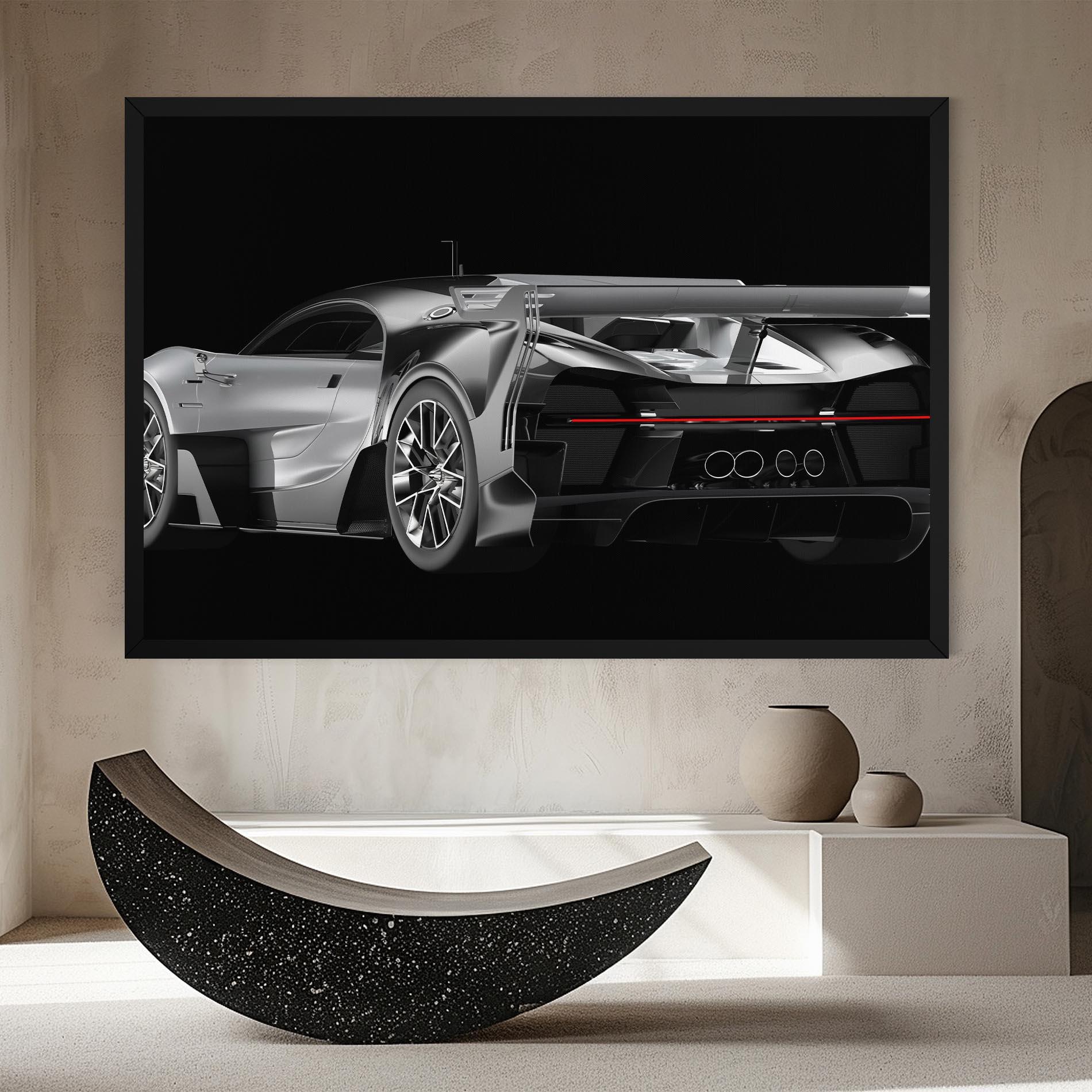 Obraz na Płótnie Black Rear Hypercar mockup 8