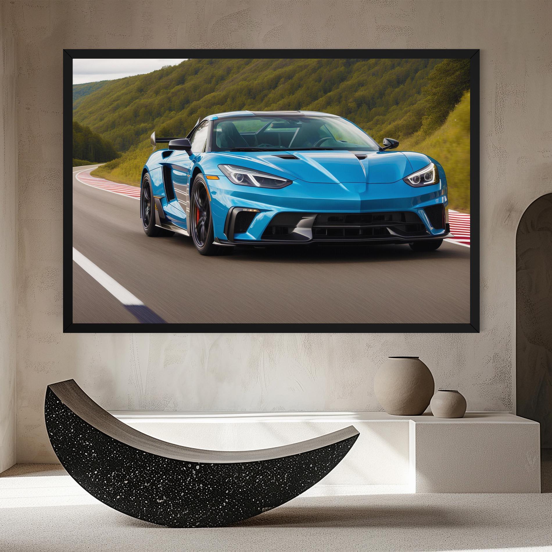 Obraz na Płótnie Blue Sport Car mockup 8