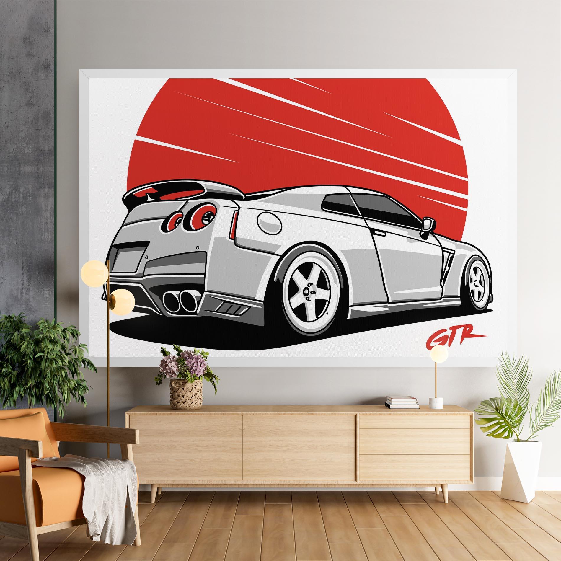 Obraz na Płótnie Grey Gtr Car mockup 9
