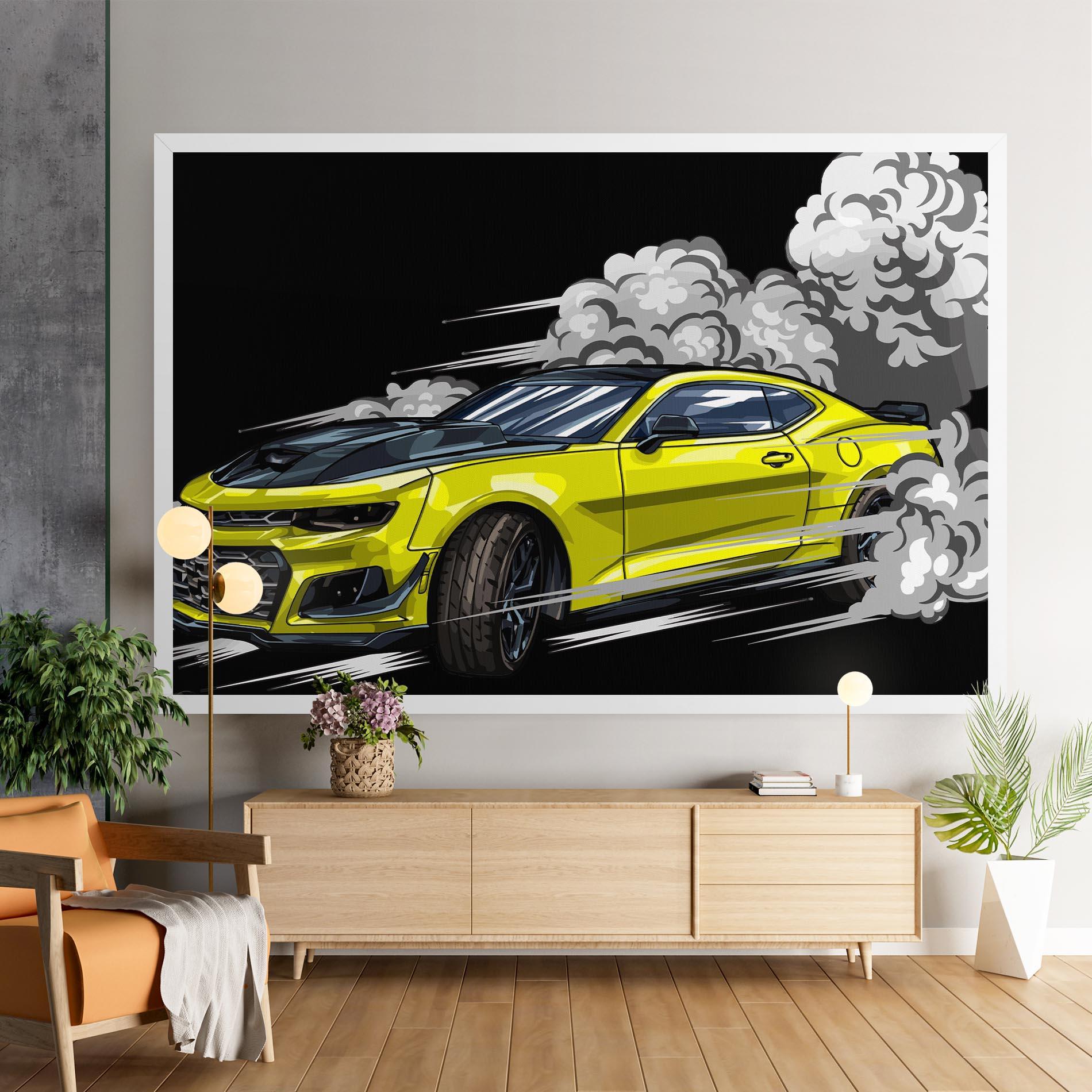 Obraz na Płótnie Racing Car Smoke mockup 9