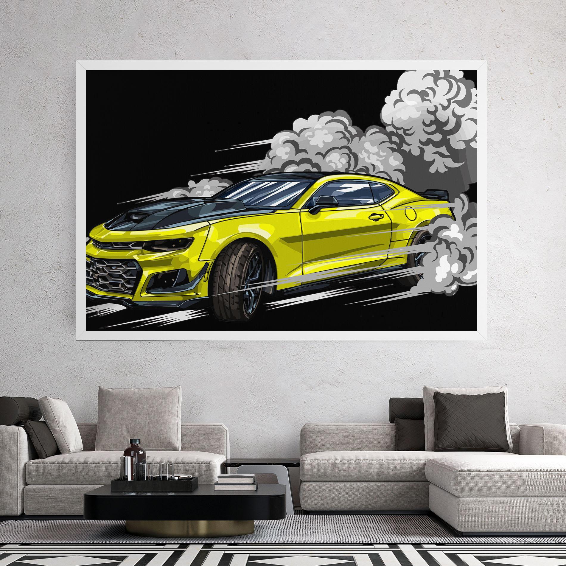 Obraz na Płótnie Racing Car Smoke mockup 2