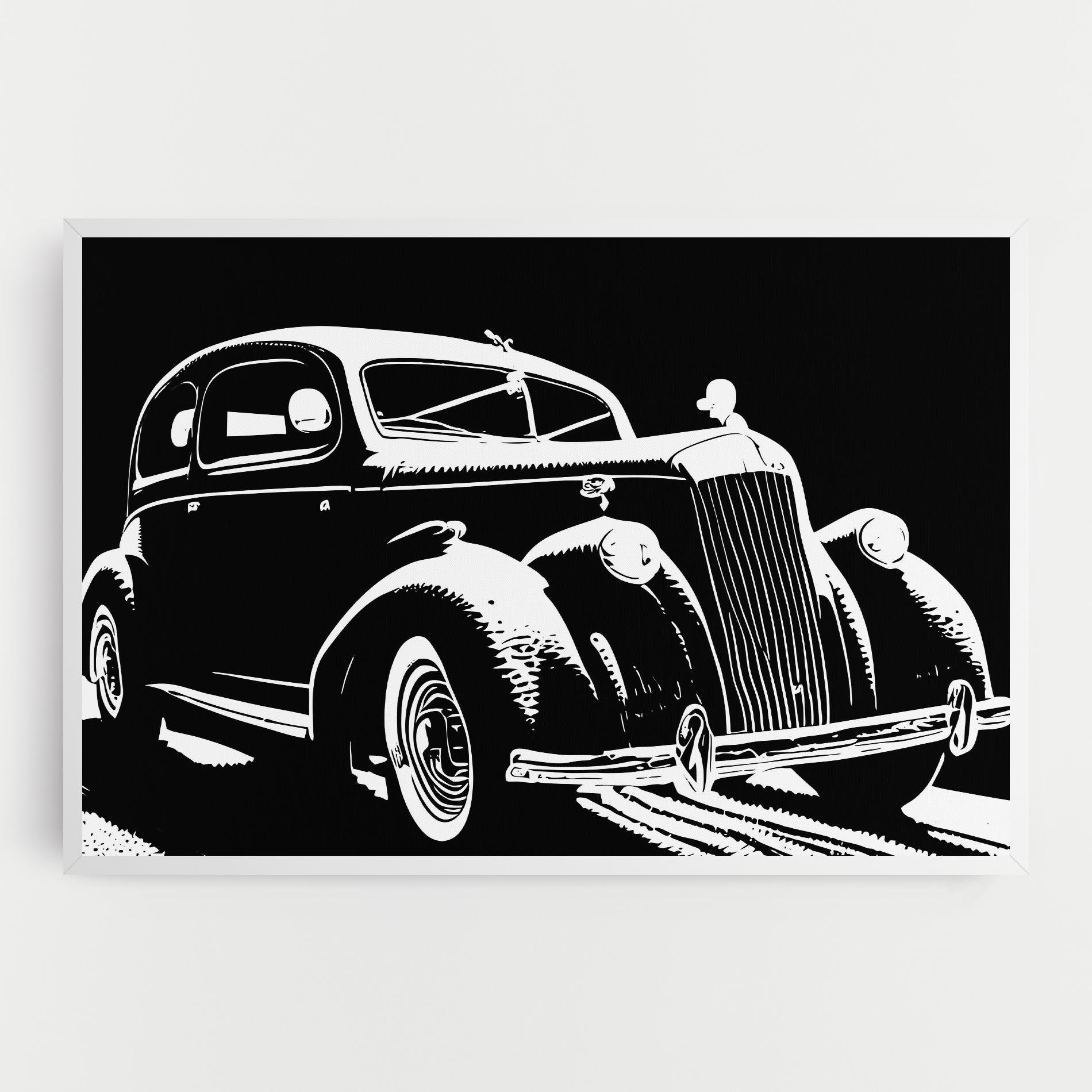 Obraz na Płótnie Old Car Shilouette mockup 0