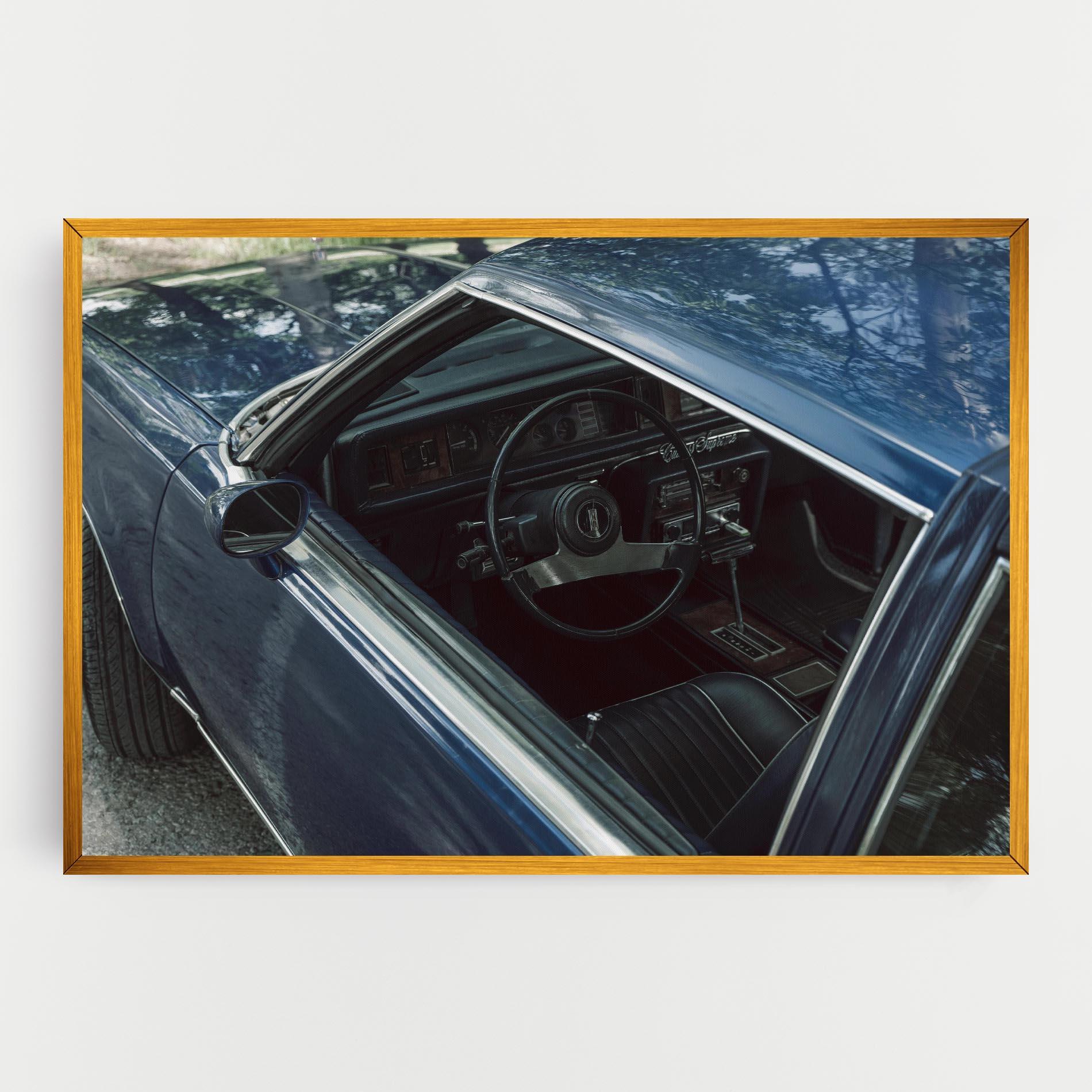 Obraz na Płótnie Old Blue Car mockup 0