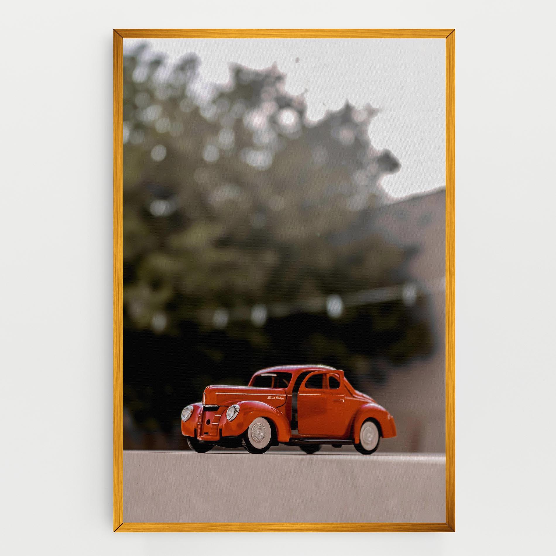 Obraz na Płótnie Orange Toy Car mockup 0