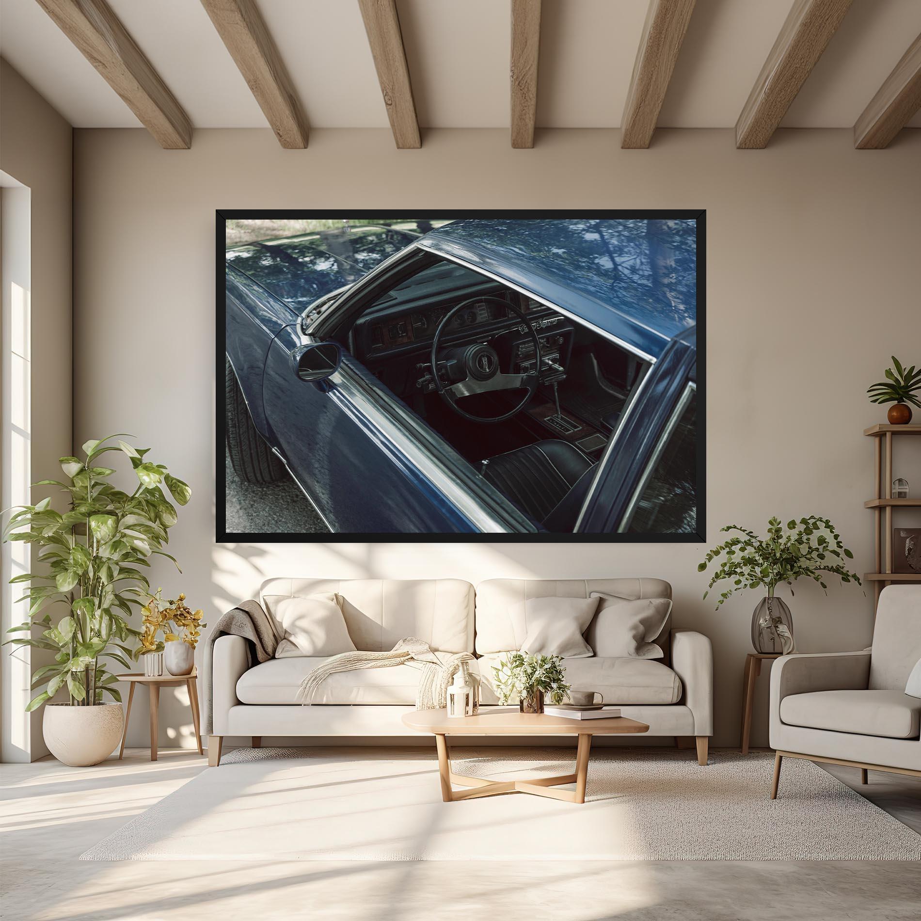 Obraz na Płótnie Old Blue Car mockup 6