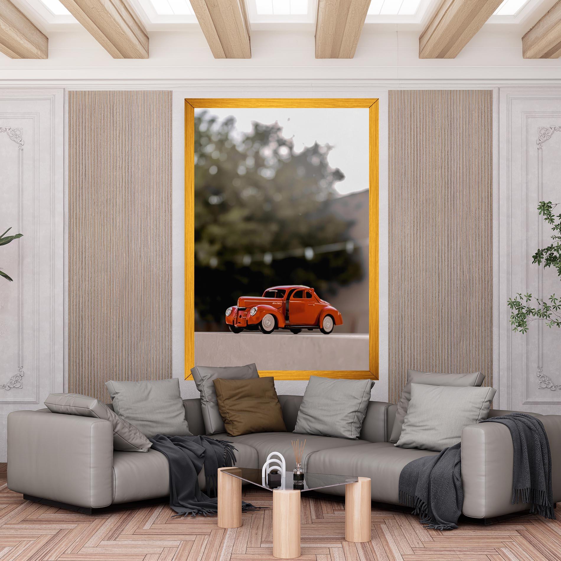 Obraz na Płótnie Orange Toy Car mockup 6