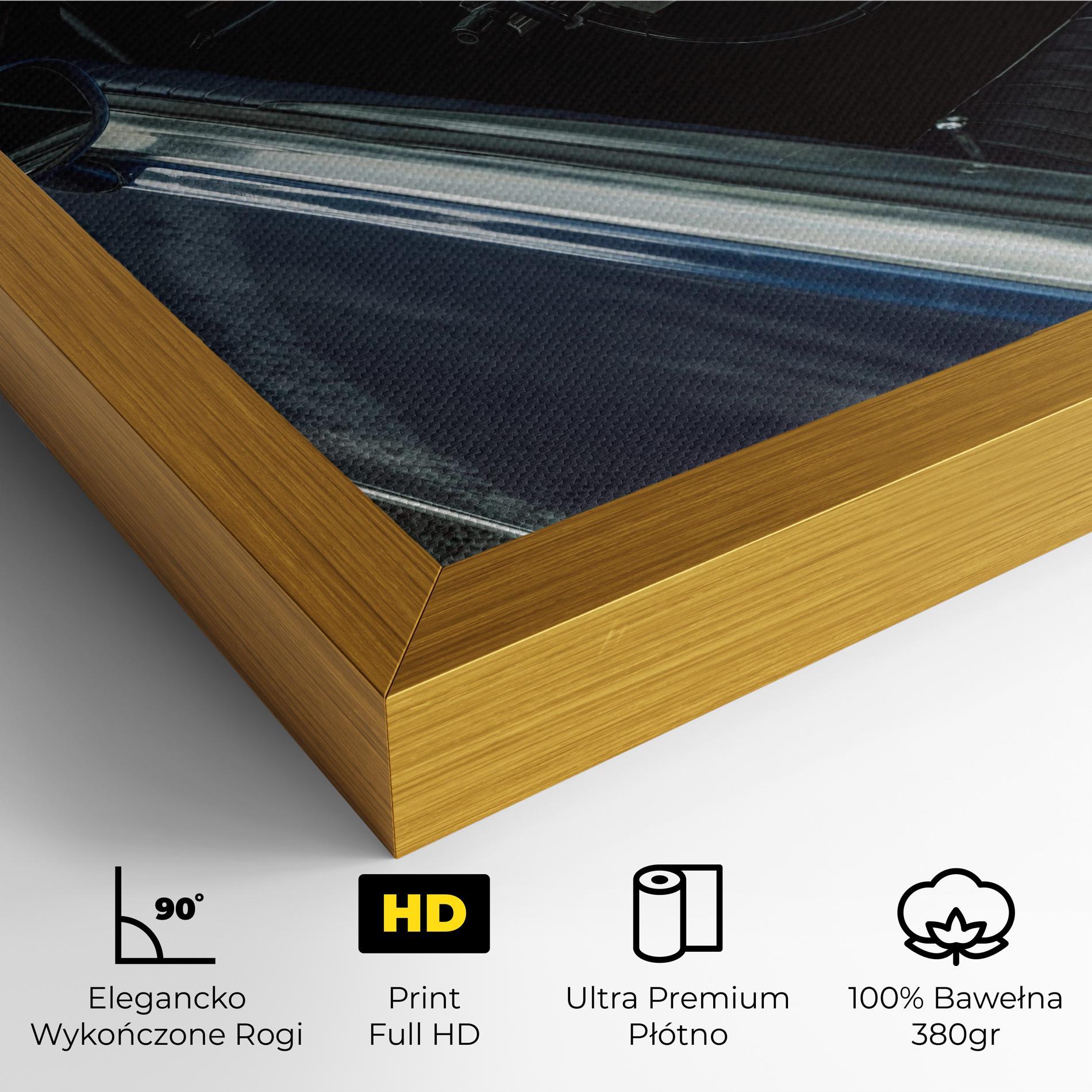 Obraz na Płótnie Old Blue Car mockup 4