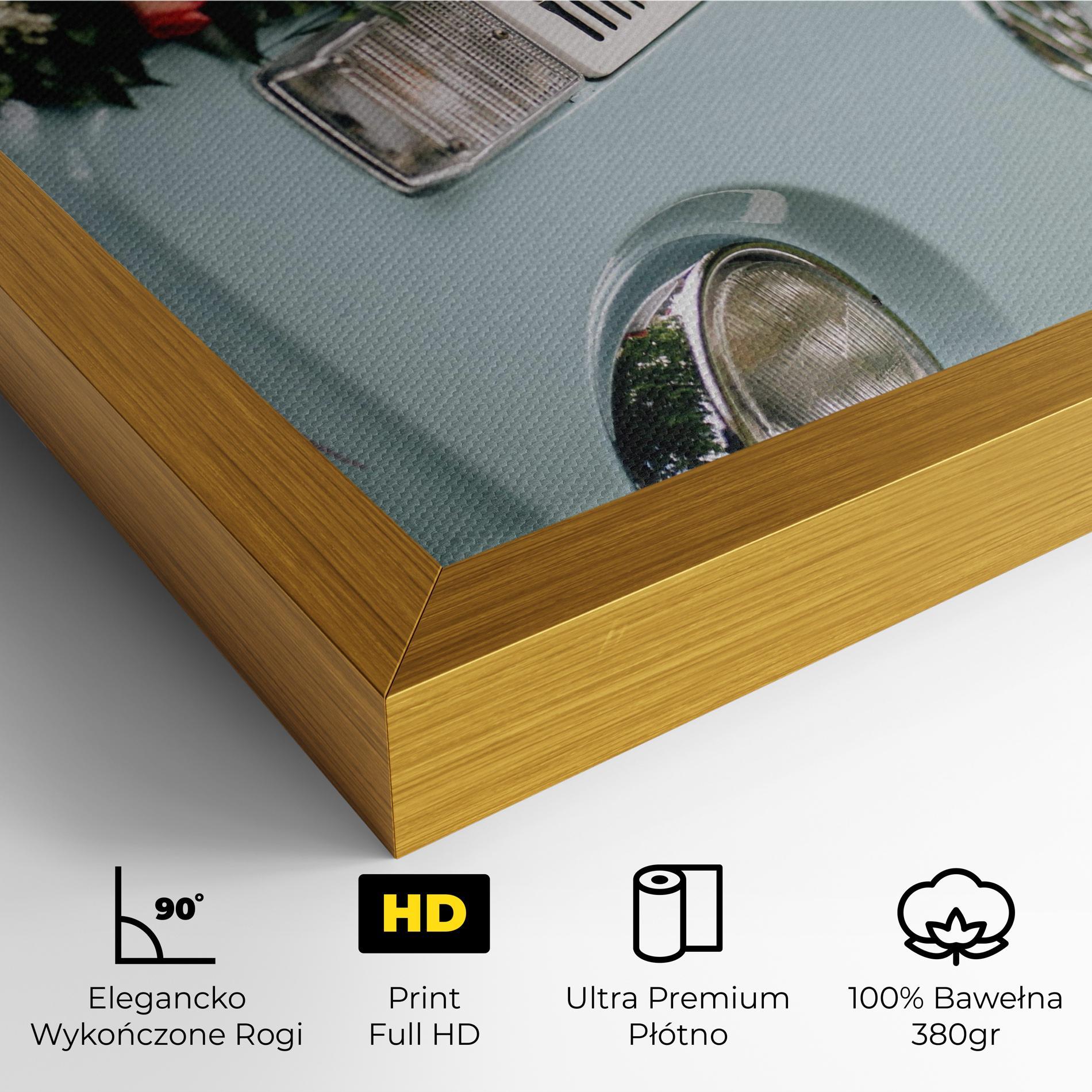 Obraz na Płótnie Vintage Rose Van mockup 4