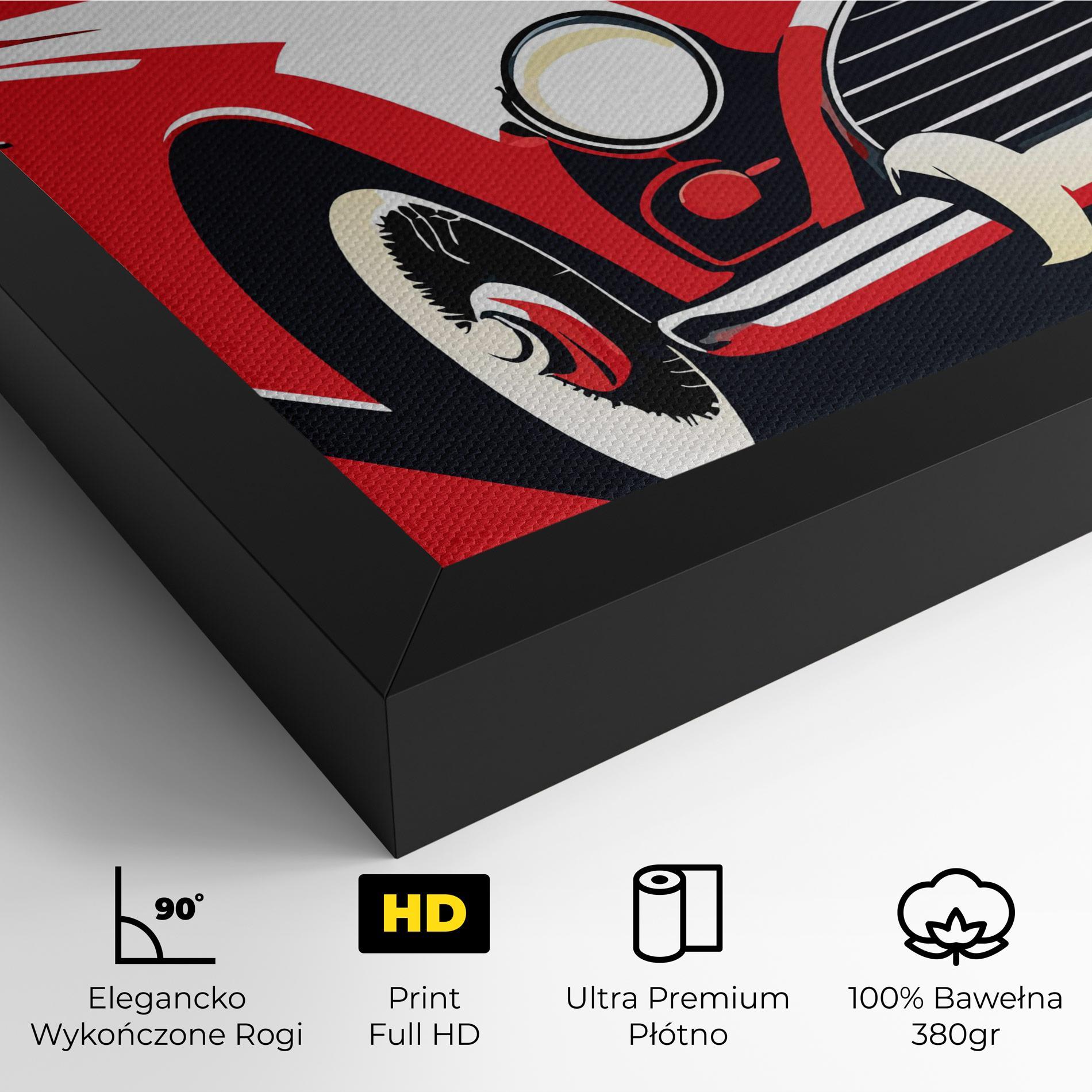 Obraz na Płótnie Red Vintage Car mockup 4