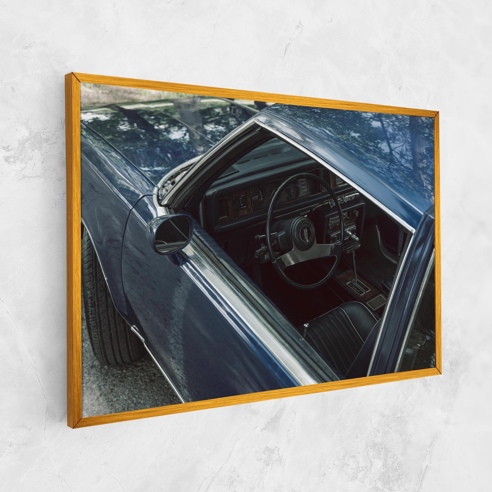 Obraz na Płótnie Old Blue Car mockup 1