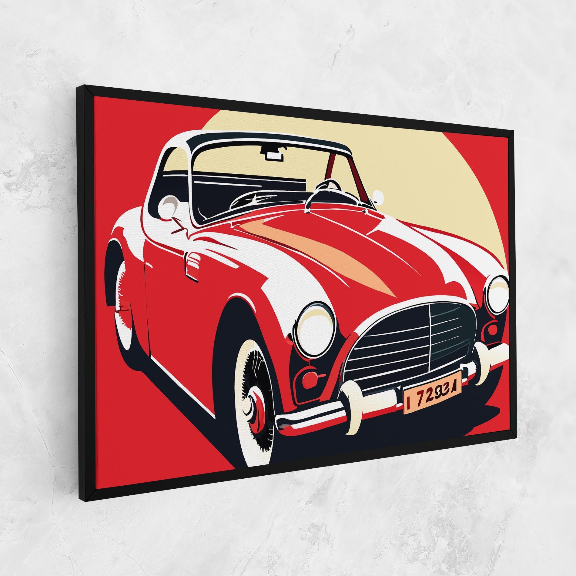Obraz na Płótnie Red Vintage Car mockup 1